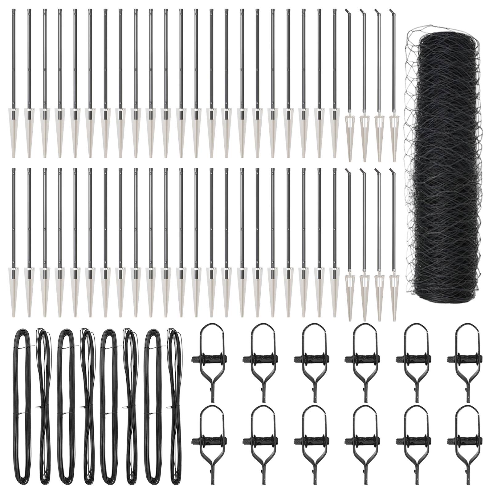 vidaXL Sechseckzaun Grau 0.5x100 m Stahl