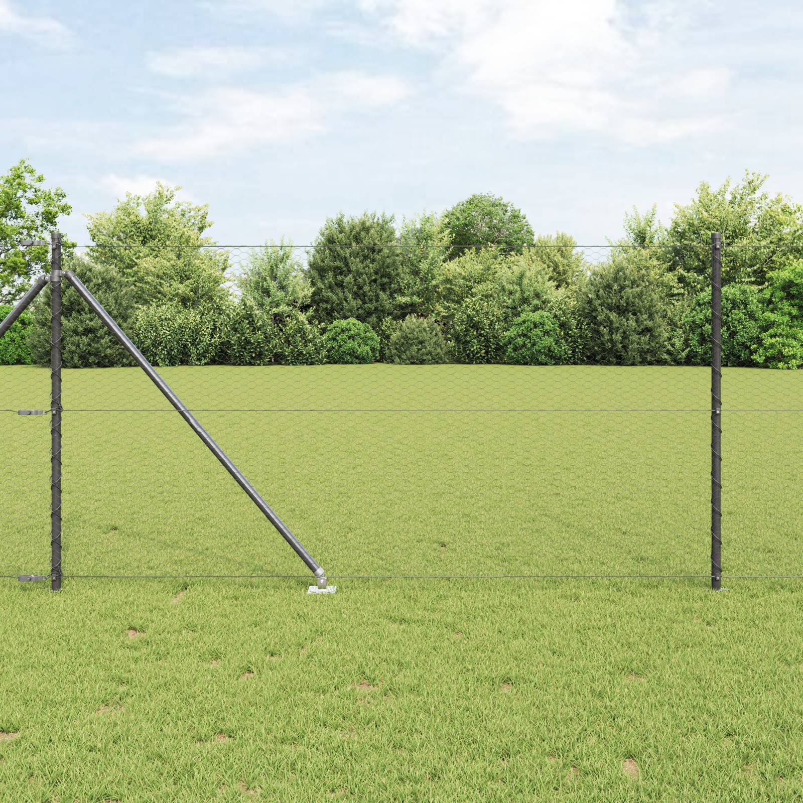 vidaXL Hexagon Zaun Grau 1x100 m Stahl