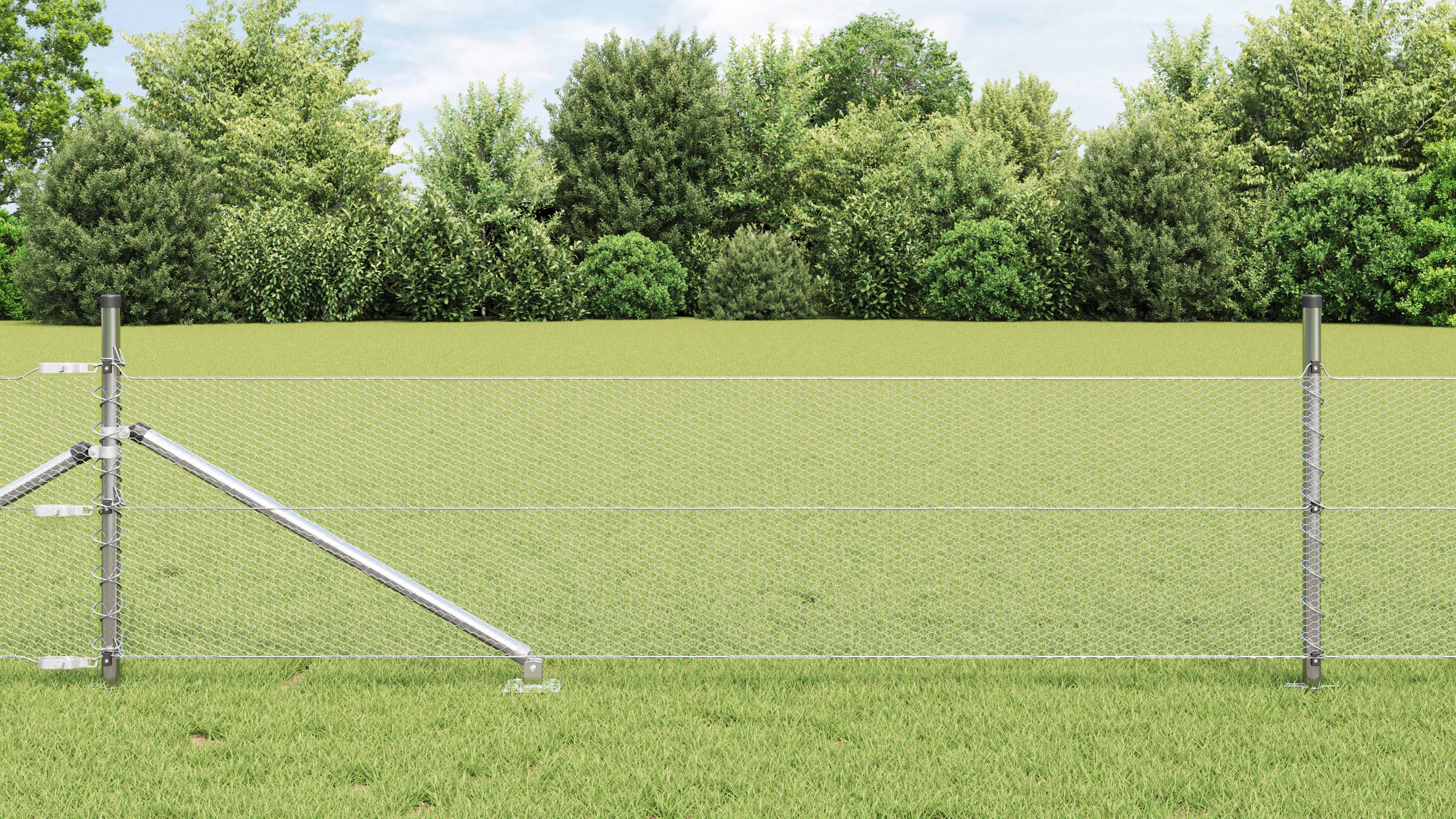 vidaXL Sechseckzaun 0,4x50 m verzinkter Stahl