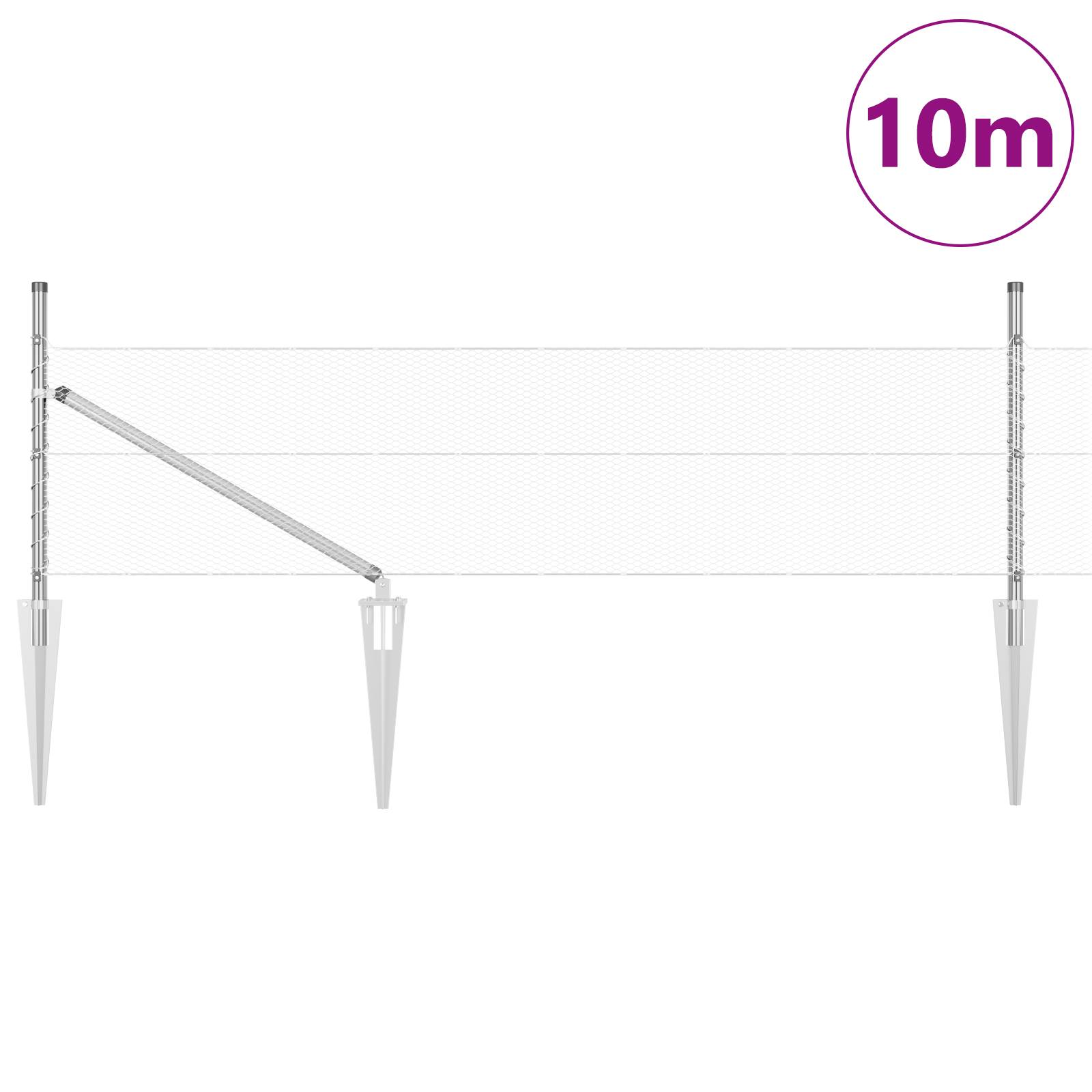 vidaXL Sechseckzaun 0,4x10 m Verzinkter Stahl