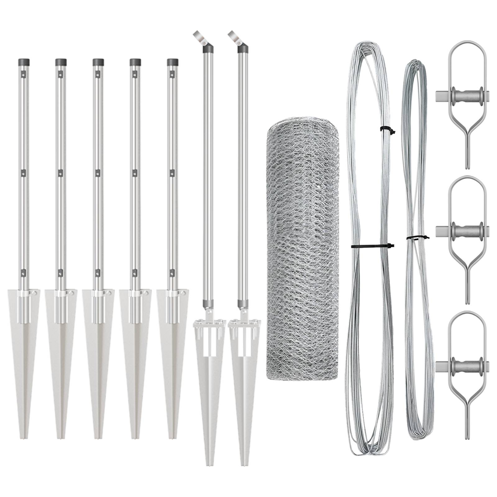 vidaXL Hexagon Zaun 1x10 m Verzinkter Stahl