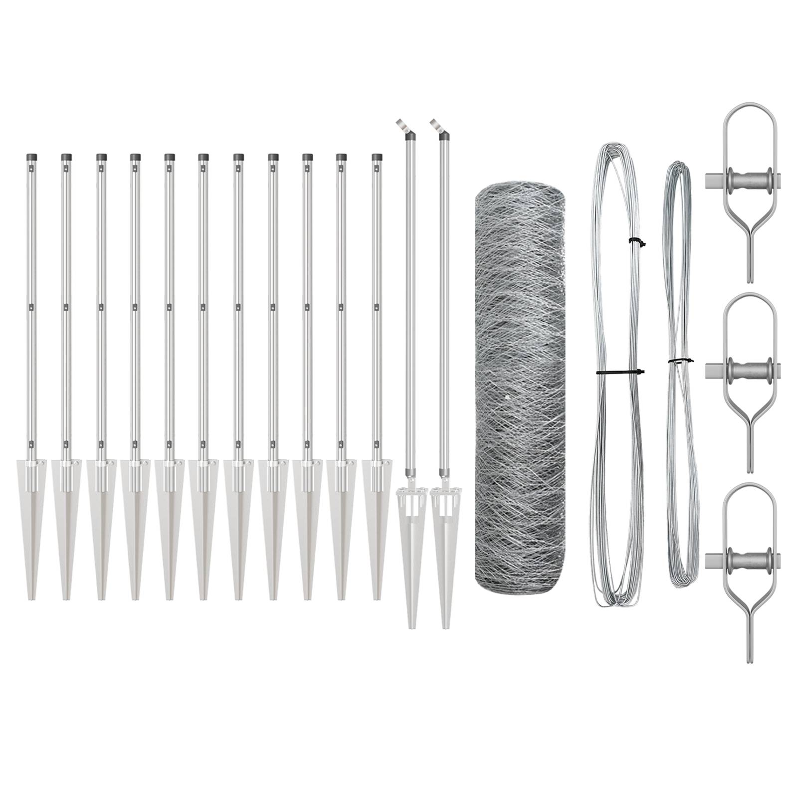 vidaXL Zäunen Set 2er Set Verzinktes Metall Verzinkter Stahl 25 x 0,5 m