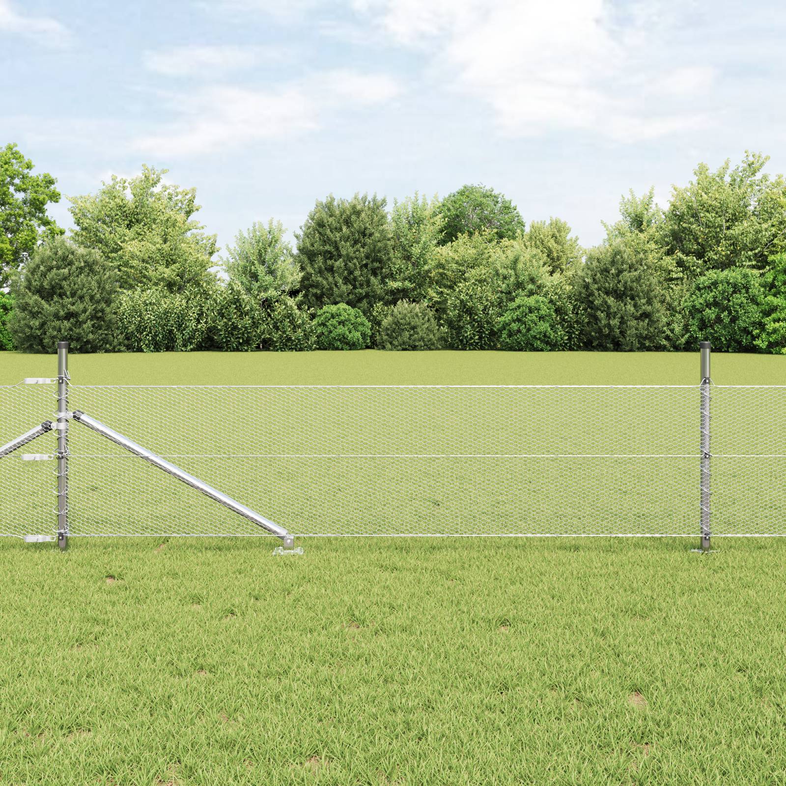 vidaXL Sechseckzaun 0,4x50 m verzinkter Stahl