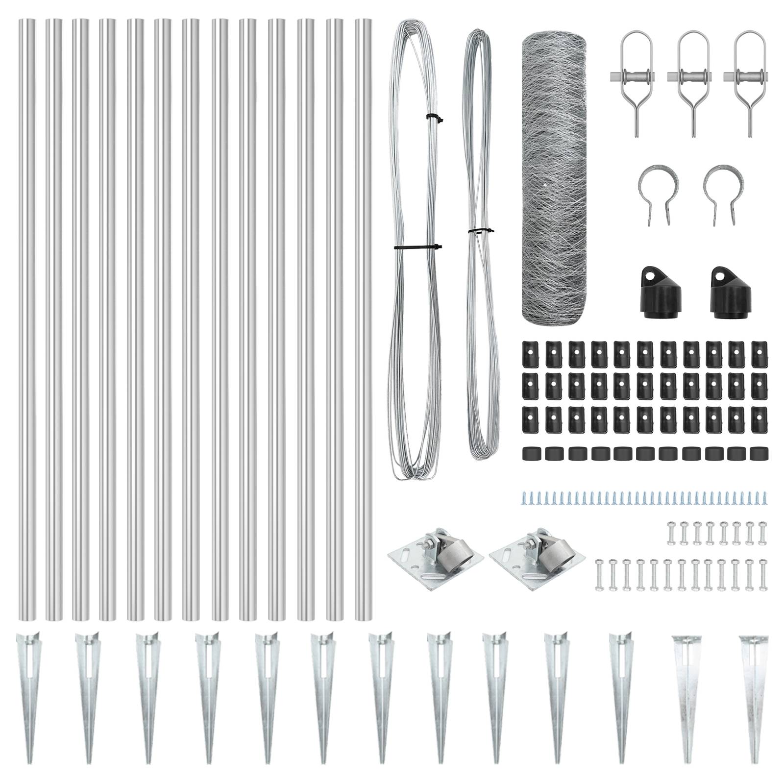 vidaXL Zäunen Set 2er Set Verzinktes Metall Verzinkter Stahl 25 x 0,5 m