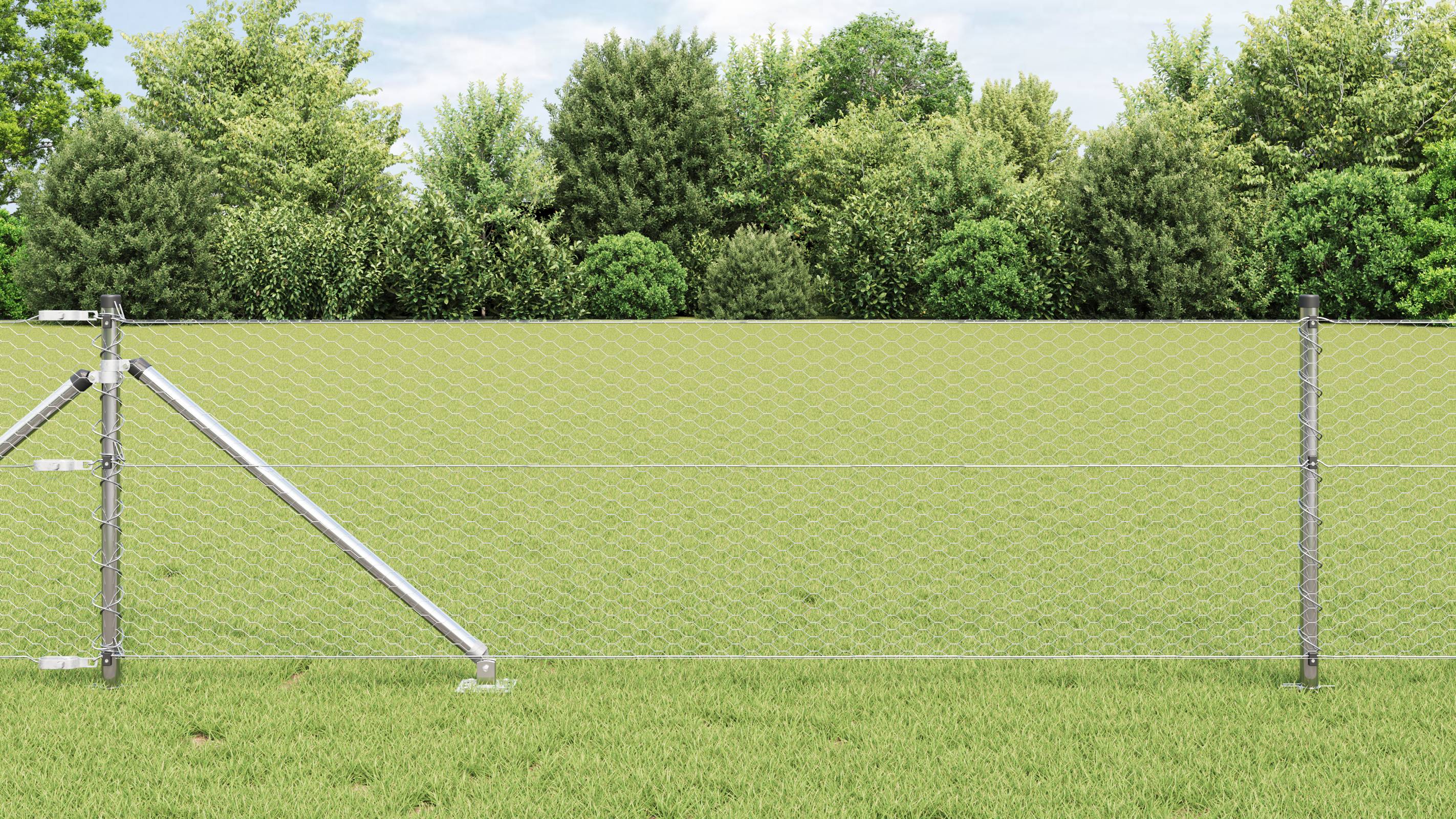 vidaXL Hexagon Zaun 0,6x10 m Verzinkter Stahl