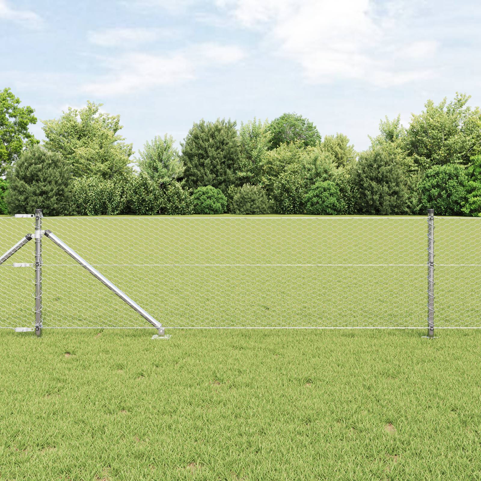 vidaXL Sechseckzaun 0.6x25 m Verzinkter Stahl