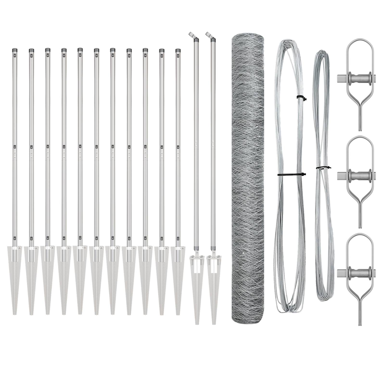vidaXL Zaun Set Set von 2 Verzinkter Stahl 25 x 1,2 m Langlebig