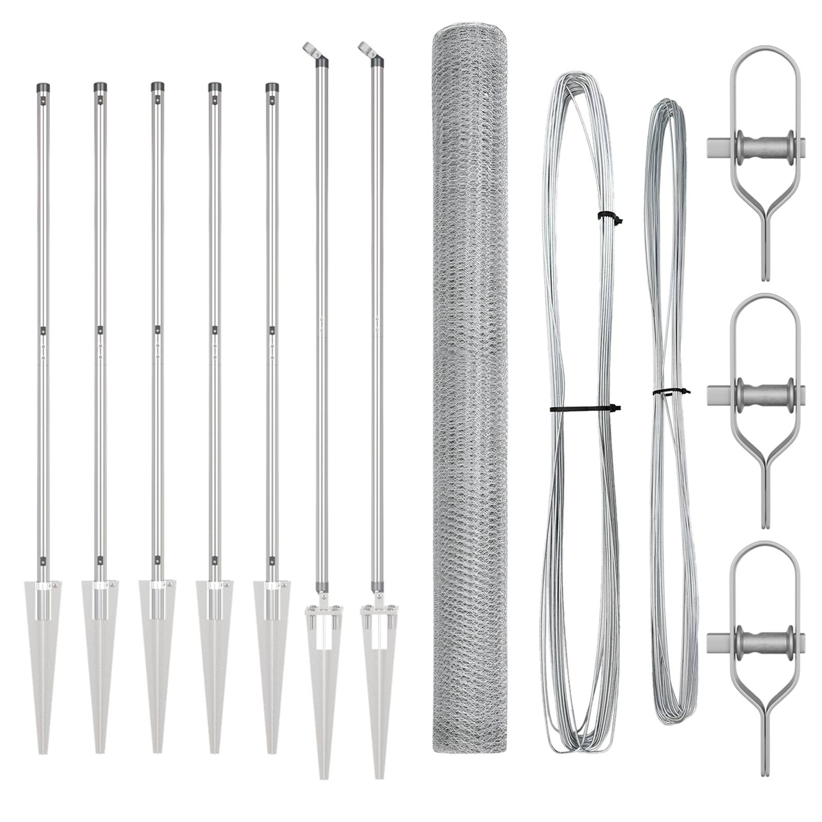 vidaXL Hexagonzaun 1,6x10 m aus feuerverzinktem Stahl