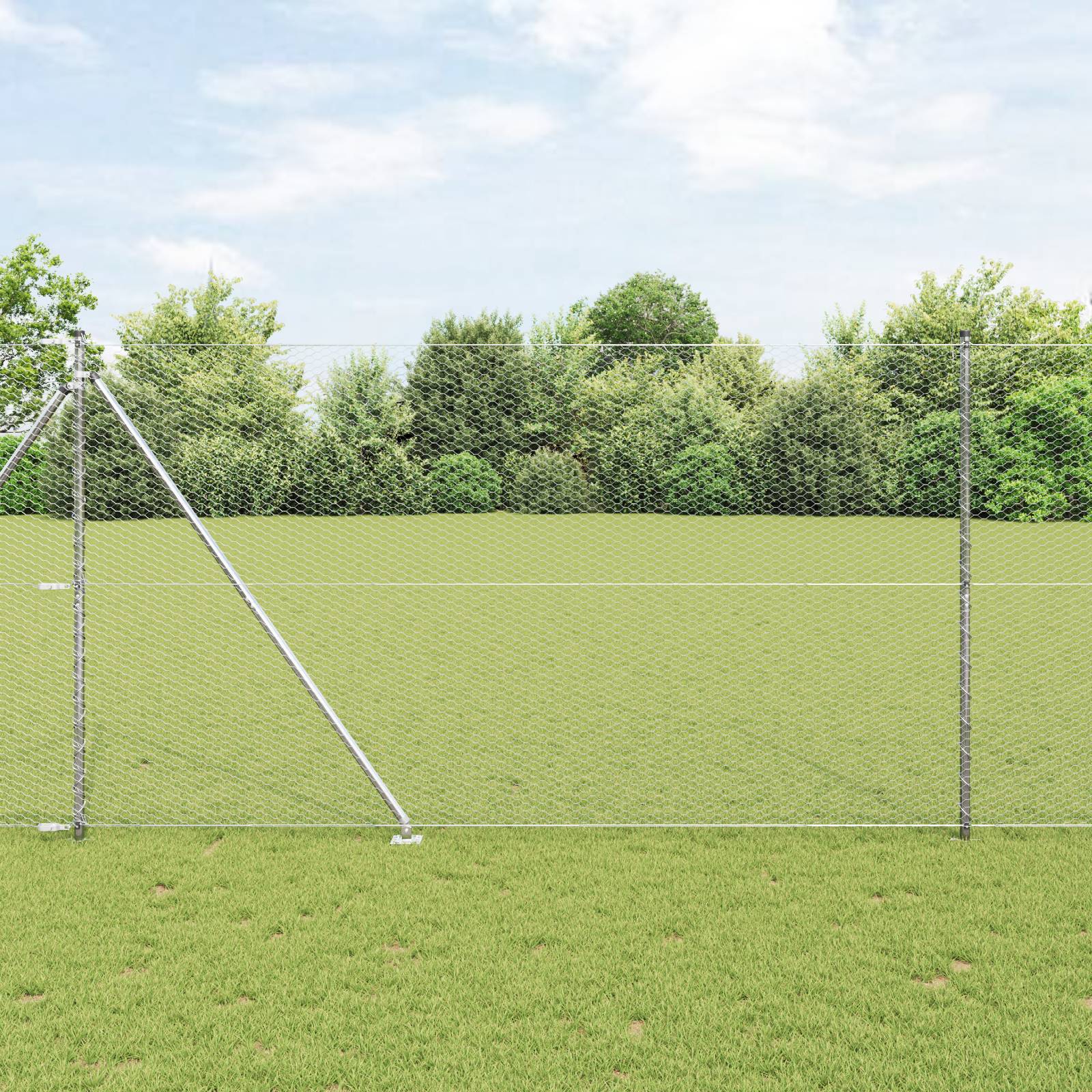 vidaXL Hexagonzaun 1.5x50 m Verzinkter Stahl