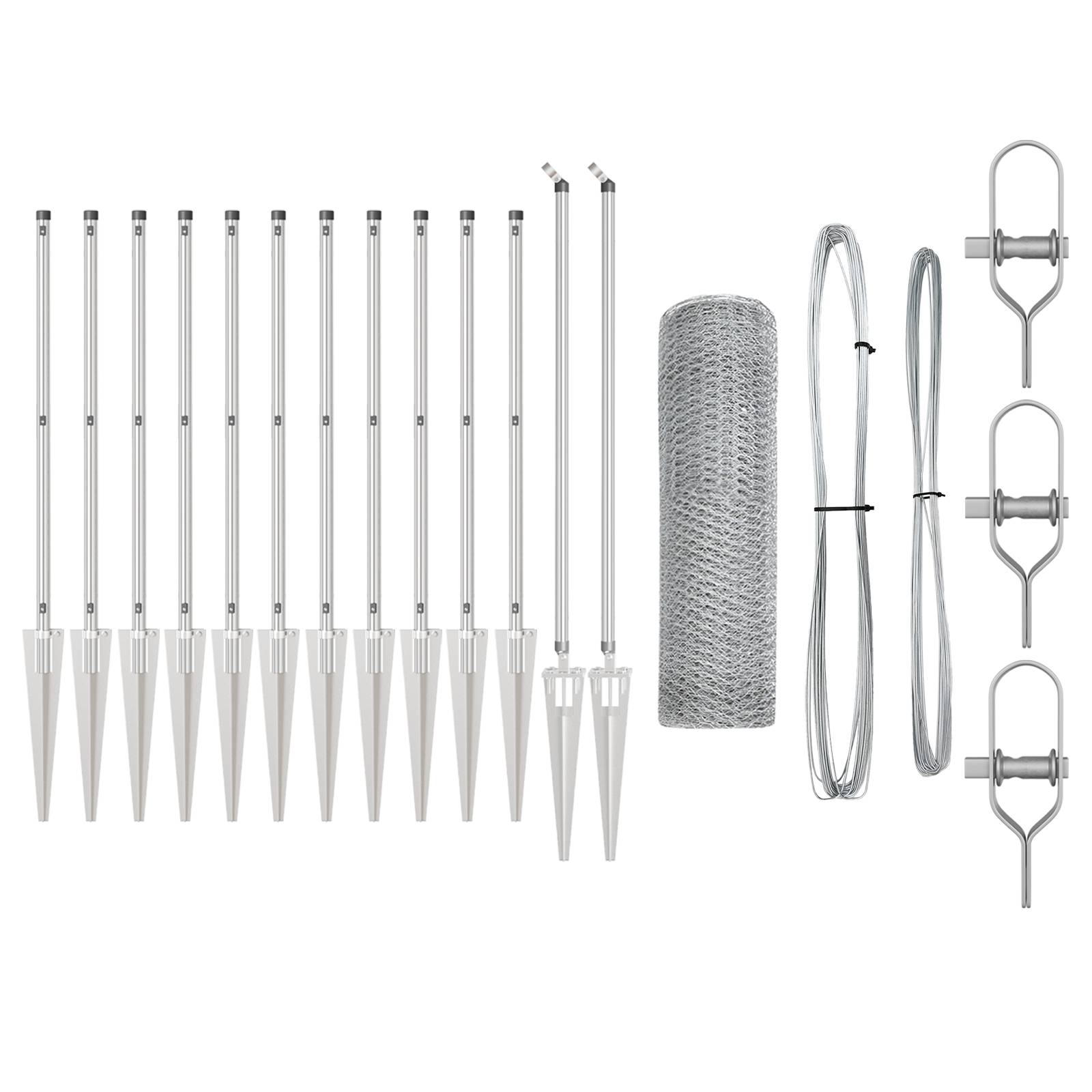 vidaXL Zaun-Set 2-teilig Feuerverzinkter Stahl 25 x 0,5 m Langlebig
