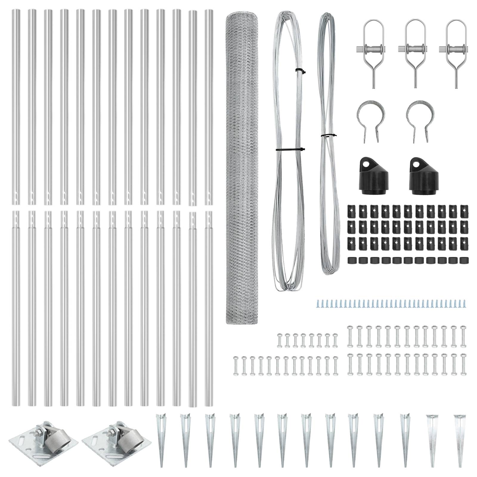 vidaXL Zaunset Set aus 2 Feuerverzinkter Stahl 25 x 1.5 m Langlebig