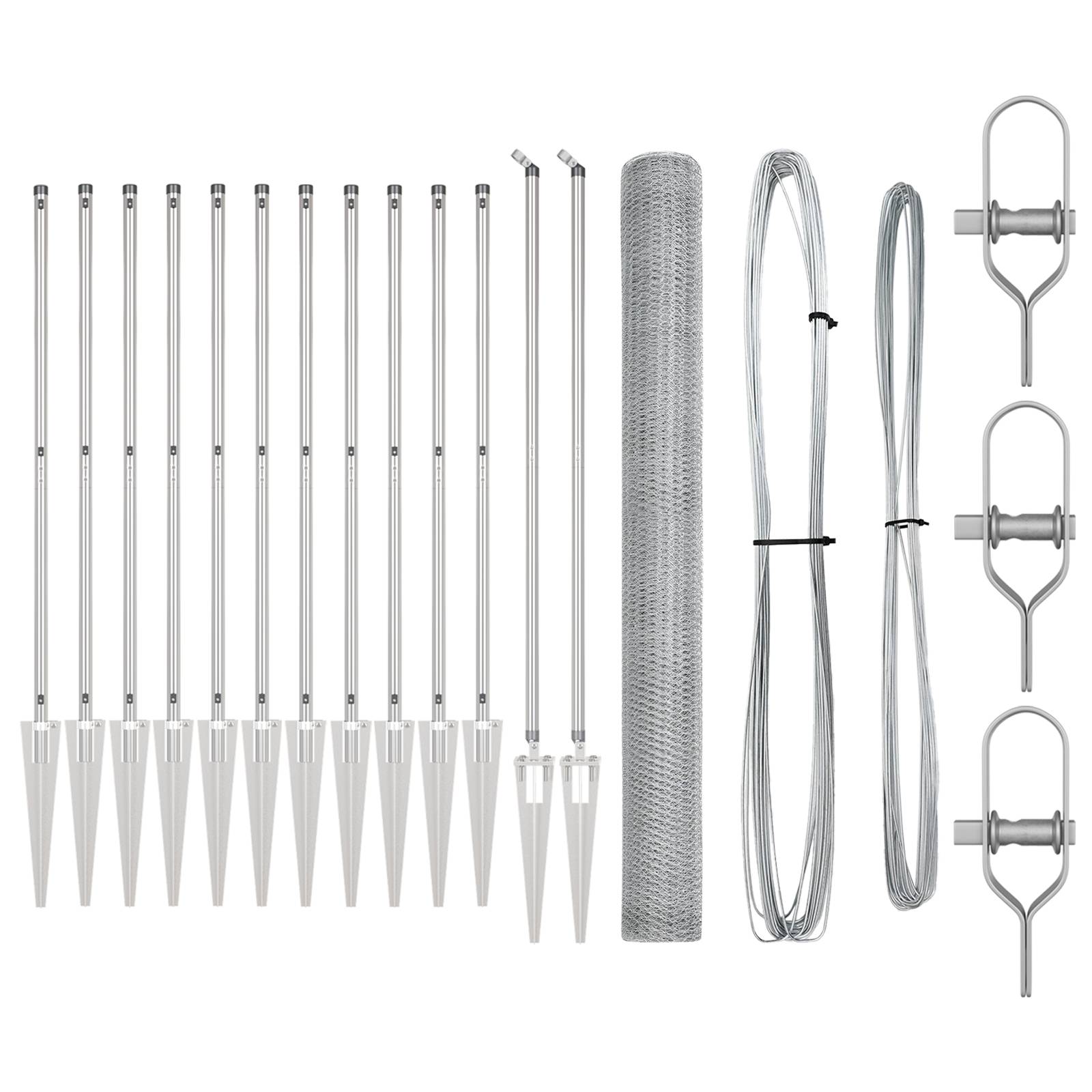 vidaXL Zaunset Set aus 2 Feuerverzinkter Stahl 25 x 1.5 m Langlebig