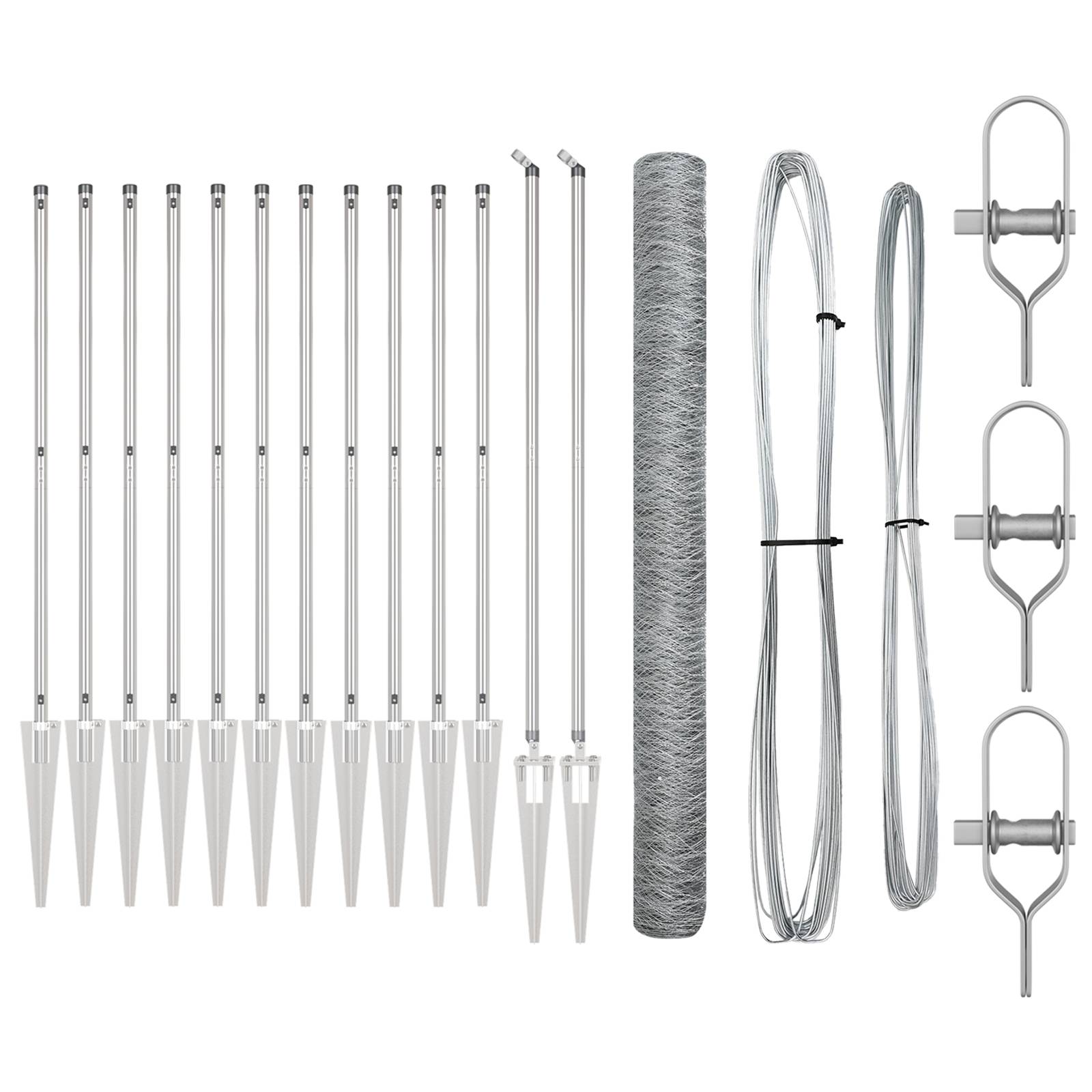 vidaXL Zaun Set 2er Set Verzinkter Stahl 25 x 1,5 m Langlebig