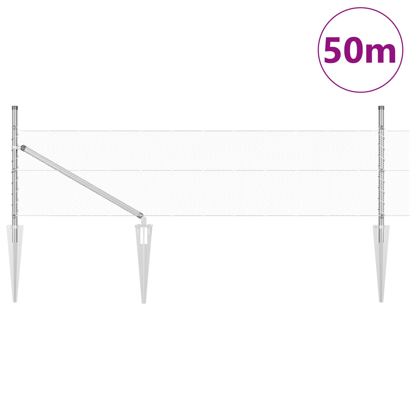 vidaXL Sechseckzaun 0,4x50 m verzinkter Stahl