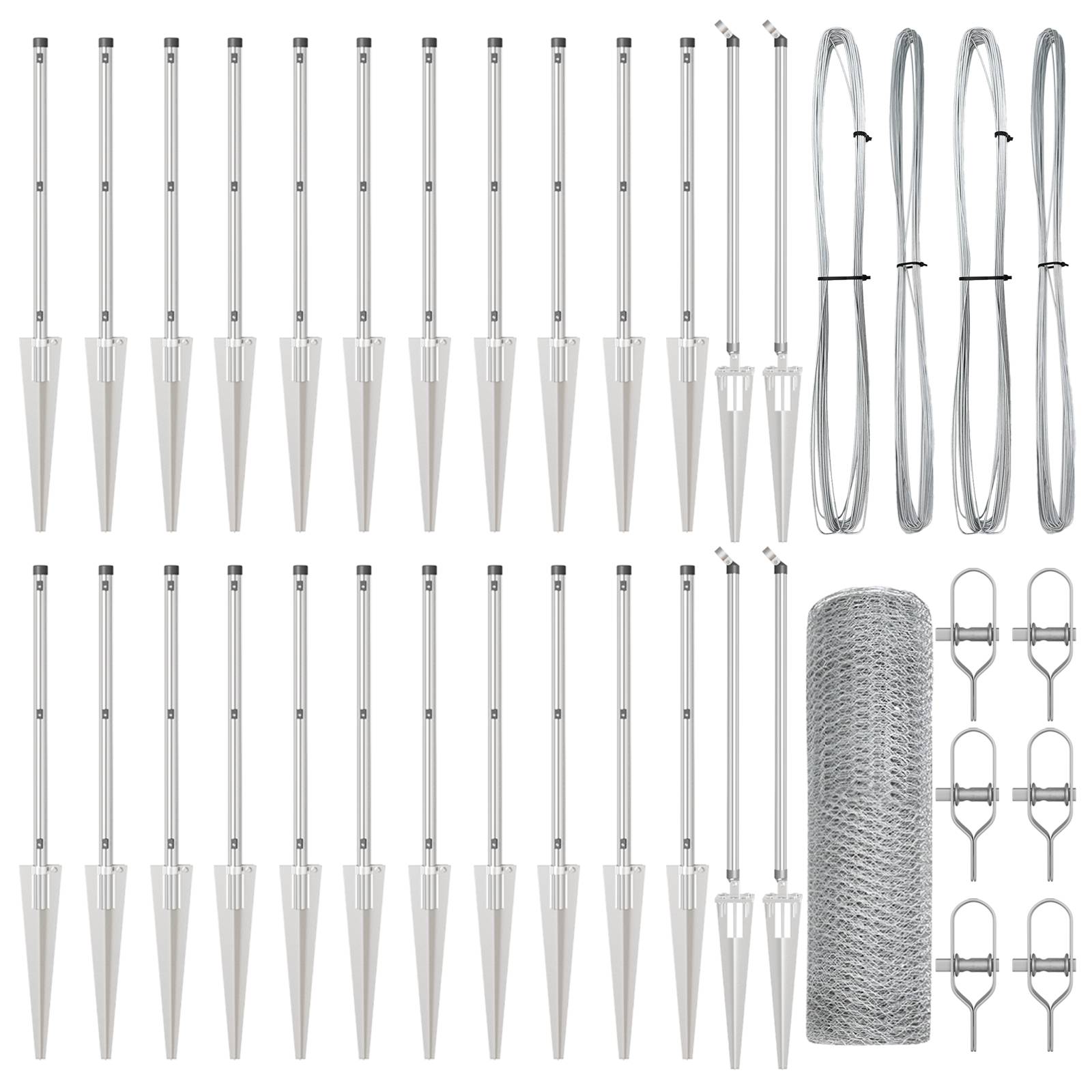 vidaXL Hexagonzaun 0,8x50 m feuerverzinkter Stahl