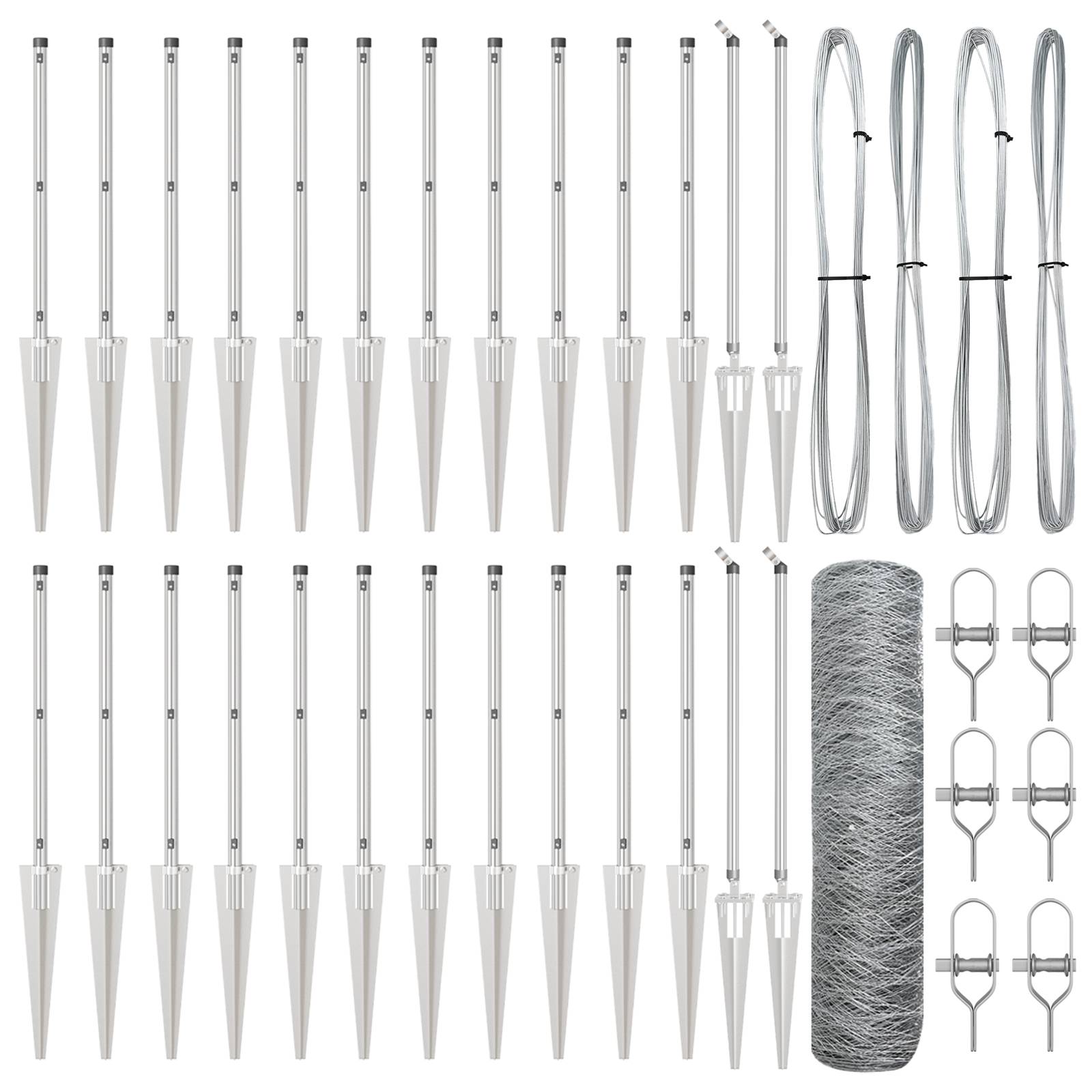 vidaXL Sechseckzaun 0.8x50 m Feuerverzinkter Stahl