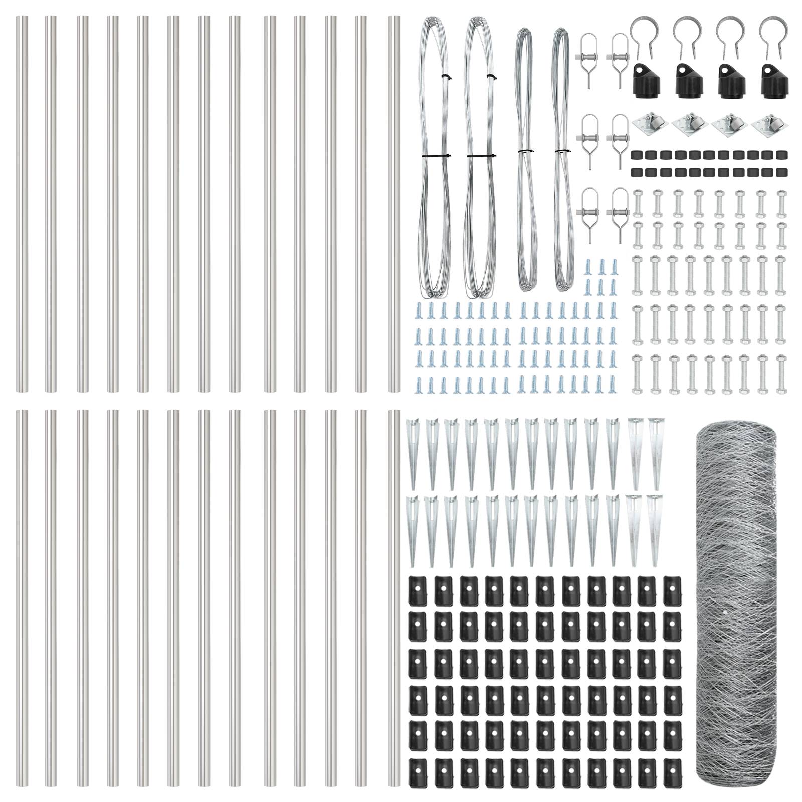 vidaXL Sechseckzaun 0.8x50 m Feuerverzinkter Stahl