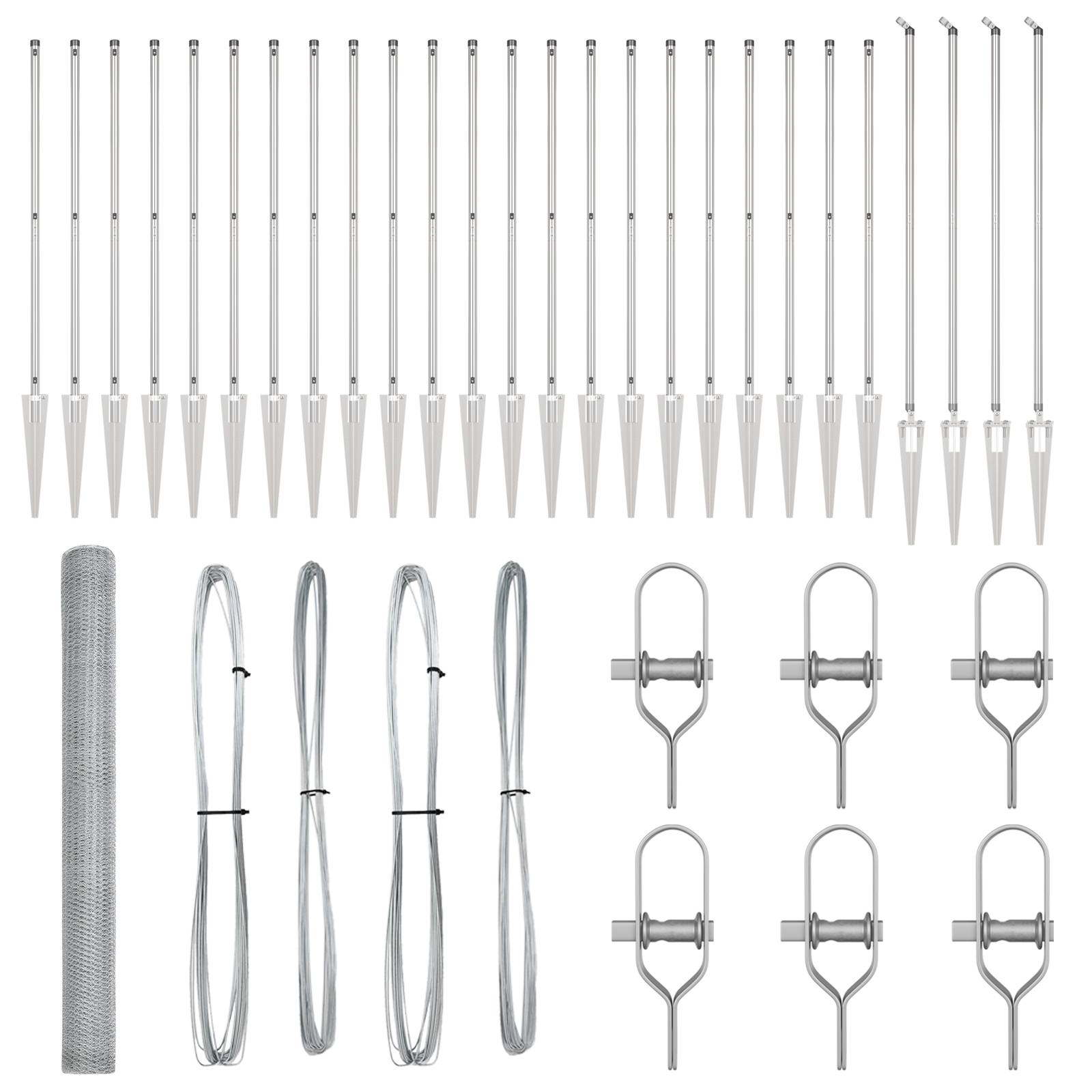 vidaXL Sechseckzaun 1,6x50 m Galvanisierter Stahl