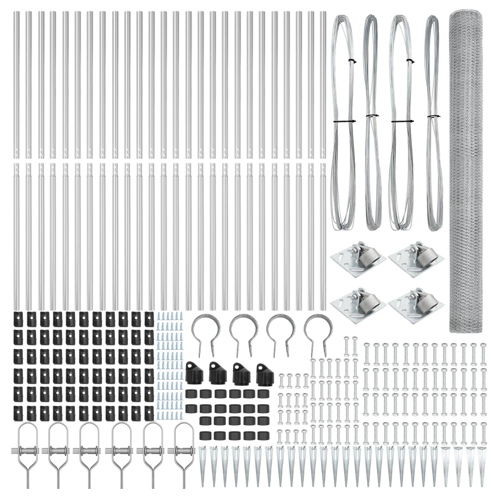 vidaXL Sechseckzaun 1,6x50 m Galvanisierter Stahl