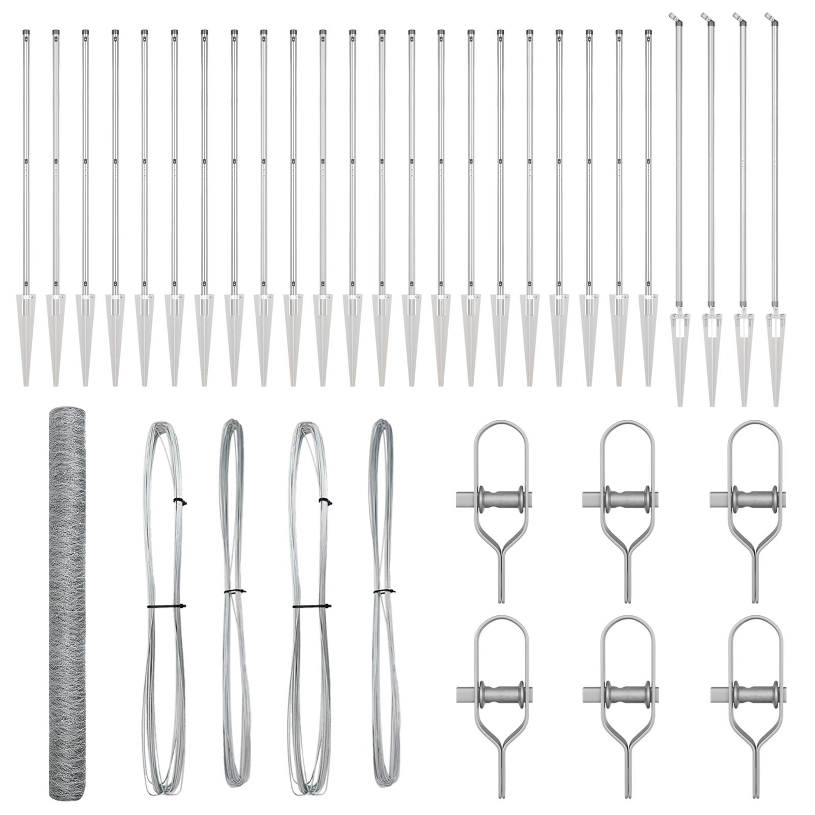 vidaXL Hexagonzaun 1.6x50 m Verzinkter Stahl