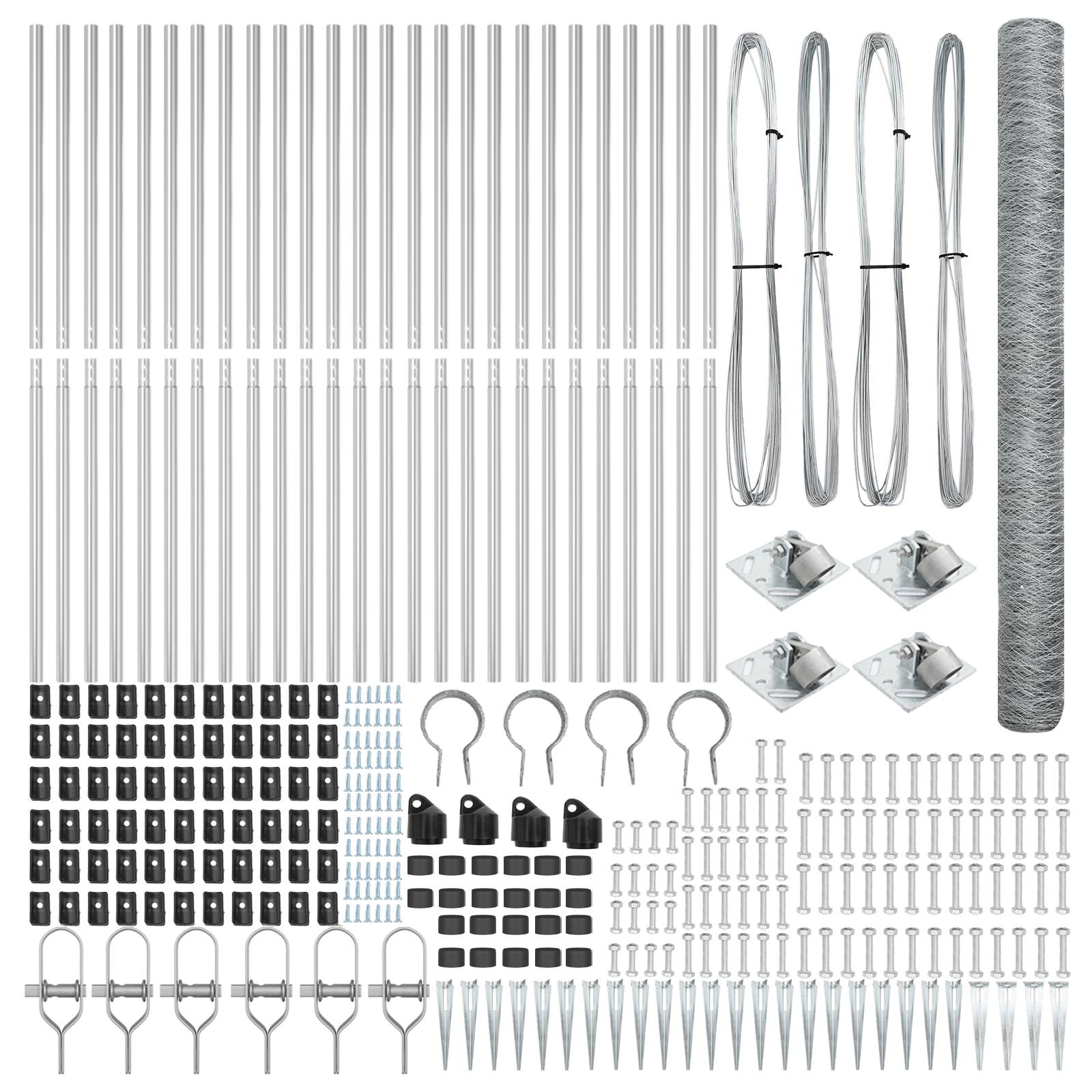 vidaXL Sechseckzaun 1.6x50 m Verzinkter Stahl