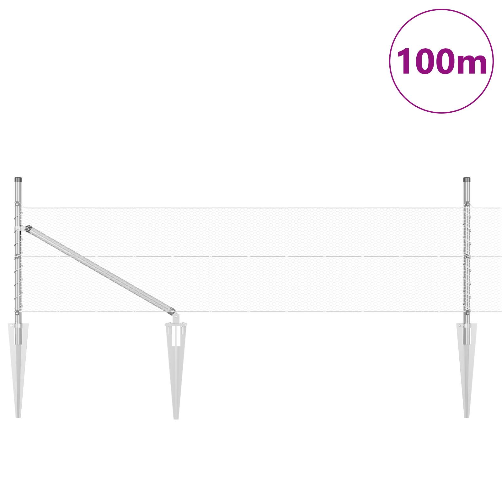 vidaXL Sechseckzaun 0,4x100 m Verzinkter Stahl
