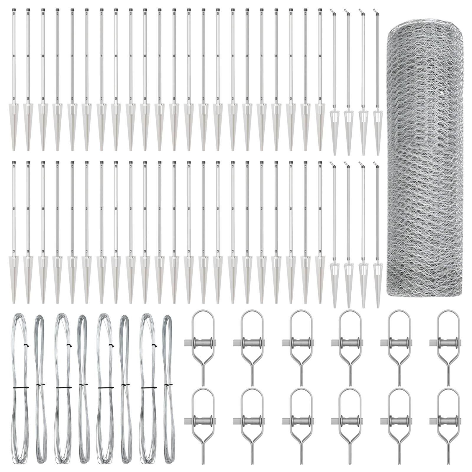 vidaXL Hexagonzaun 0,8x100 m Galvanisierter Stahl