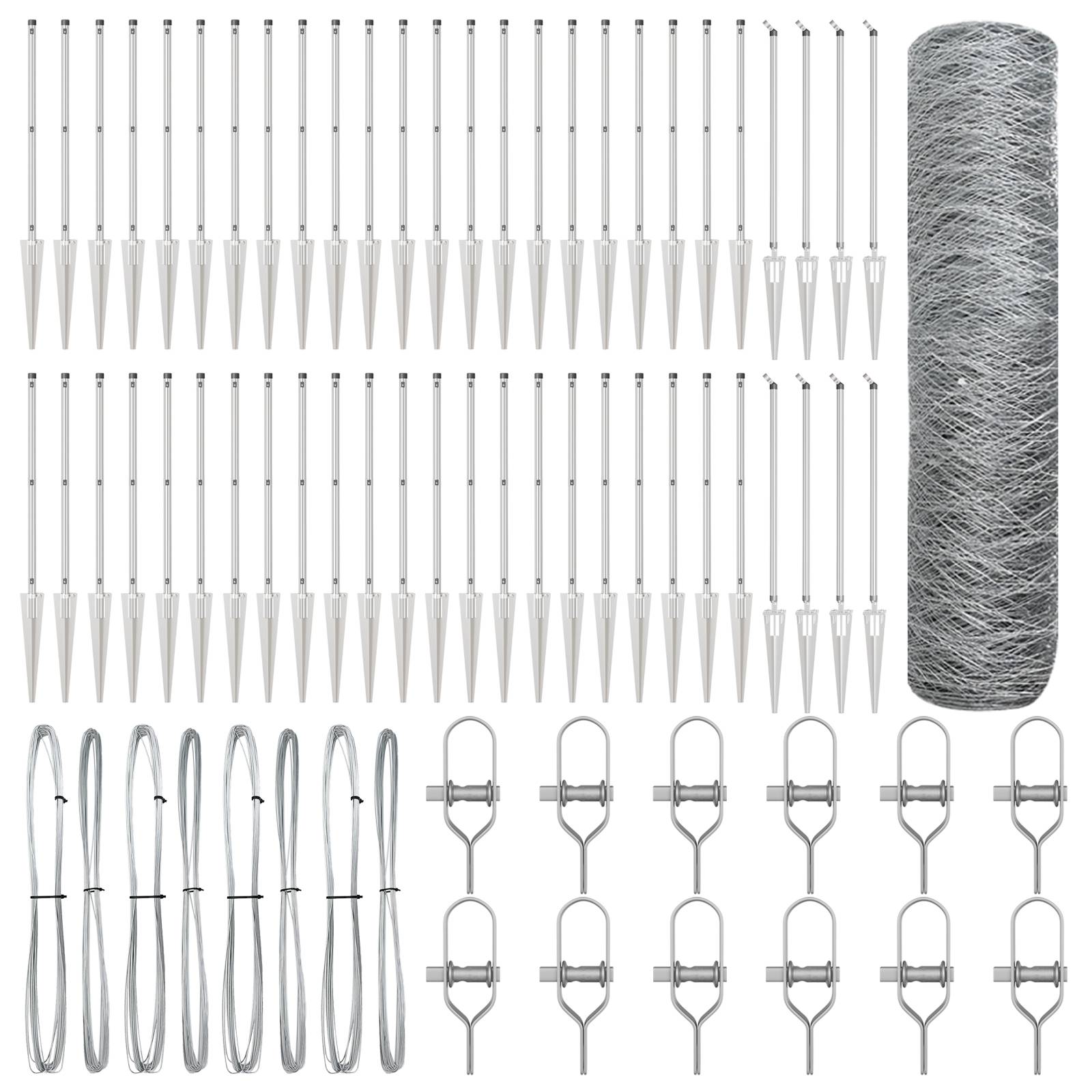 vidaXL Sechseckzaun 0.4x100 m Verzinkter Stahl