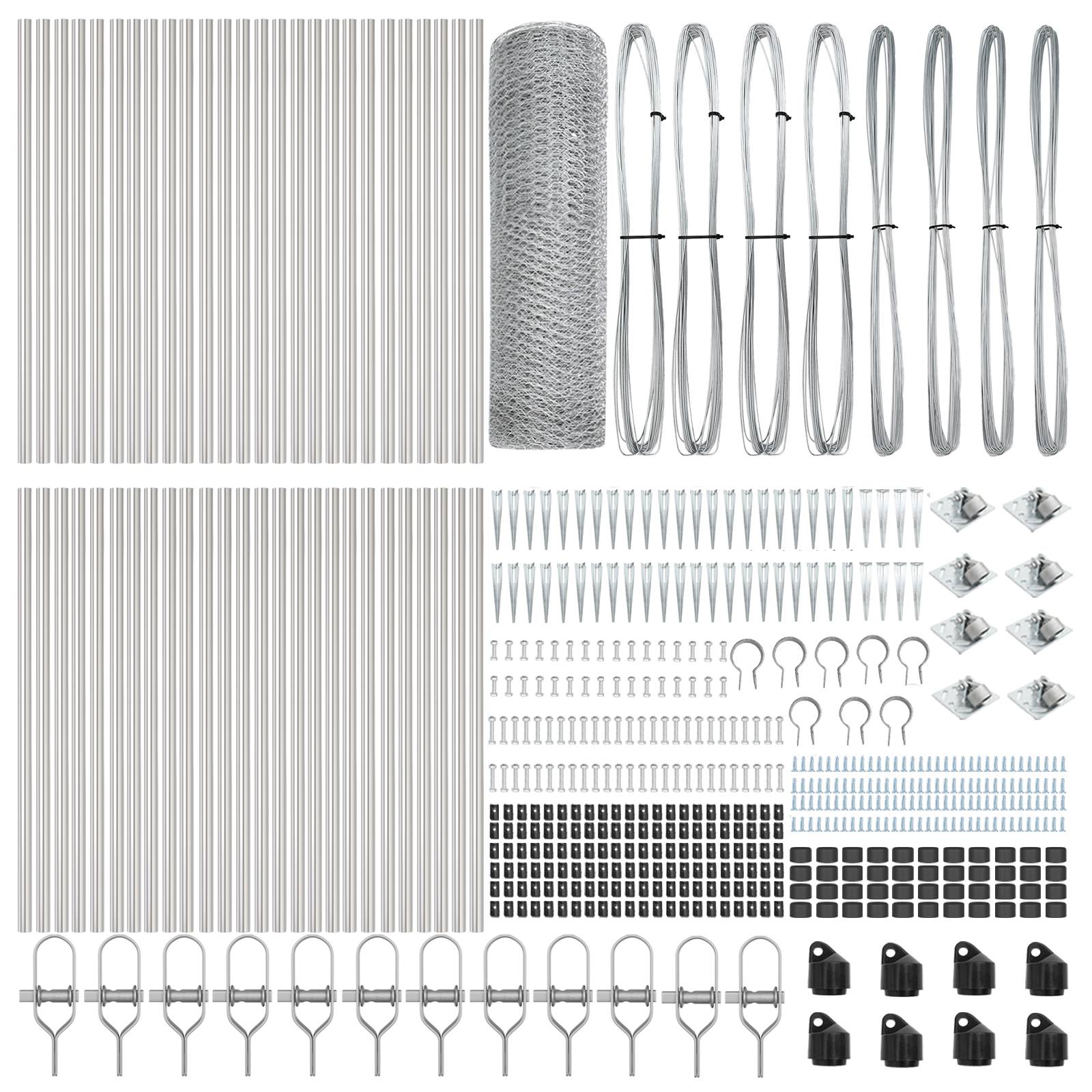 vidaXL Sechseckzaun 0.5x100 m verzinkter Stahl