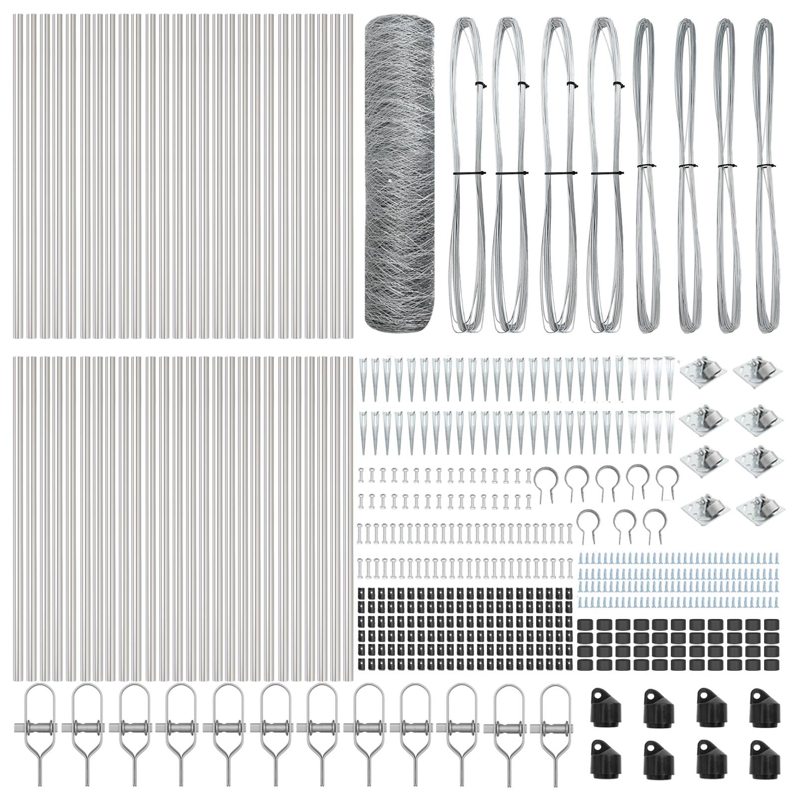 vidaXL Sechseckzaun 0.4x100 m Verzinkter Stahl