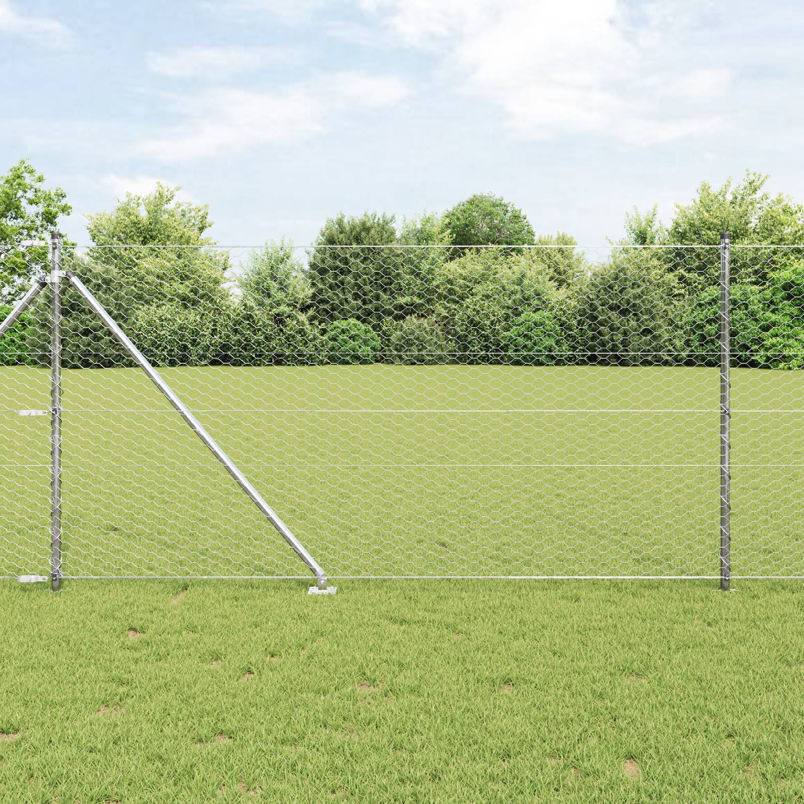 vidaXL Hexagonzaun 1x100 m Verzinkter Stahl