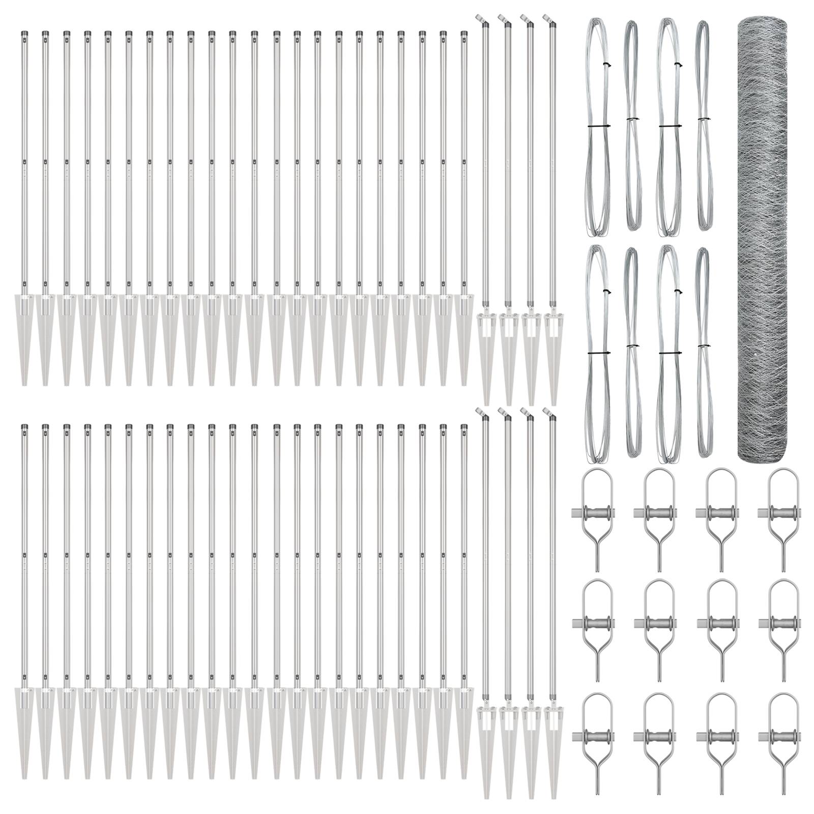 vidaXL Sechseckzaun 1,4x100 m Verzinkter Stahl