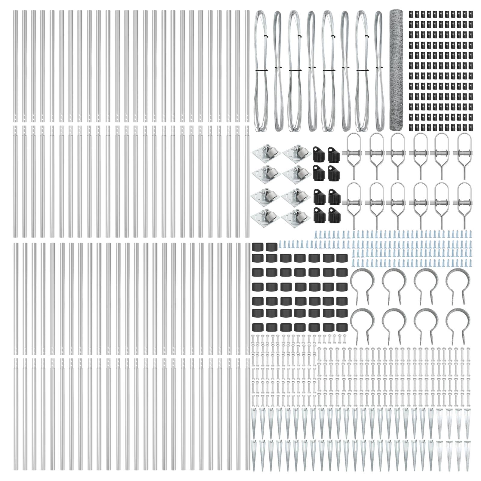 vidaXL Sechseckzaun 1,4x100 m Verzinkter Stahl