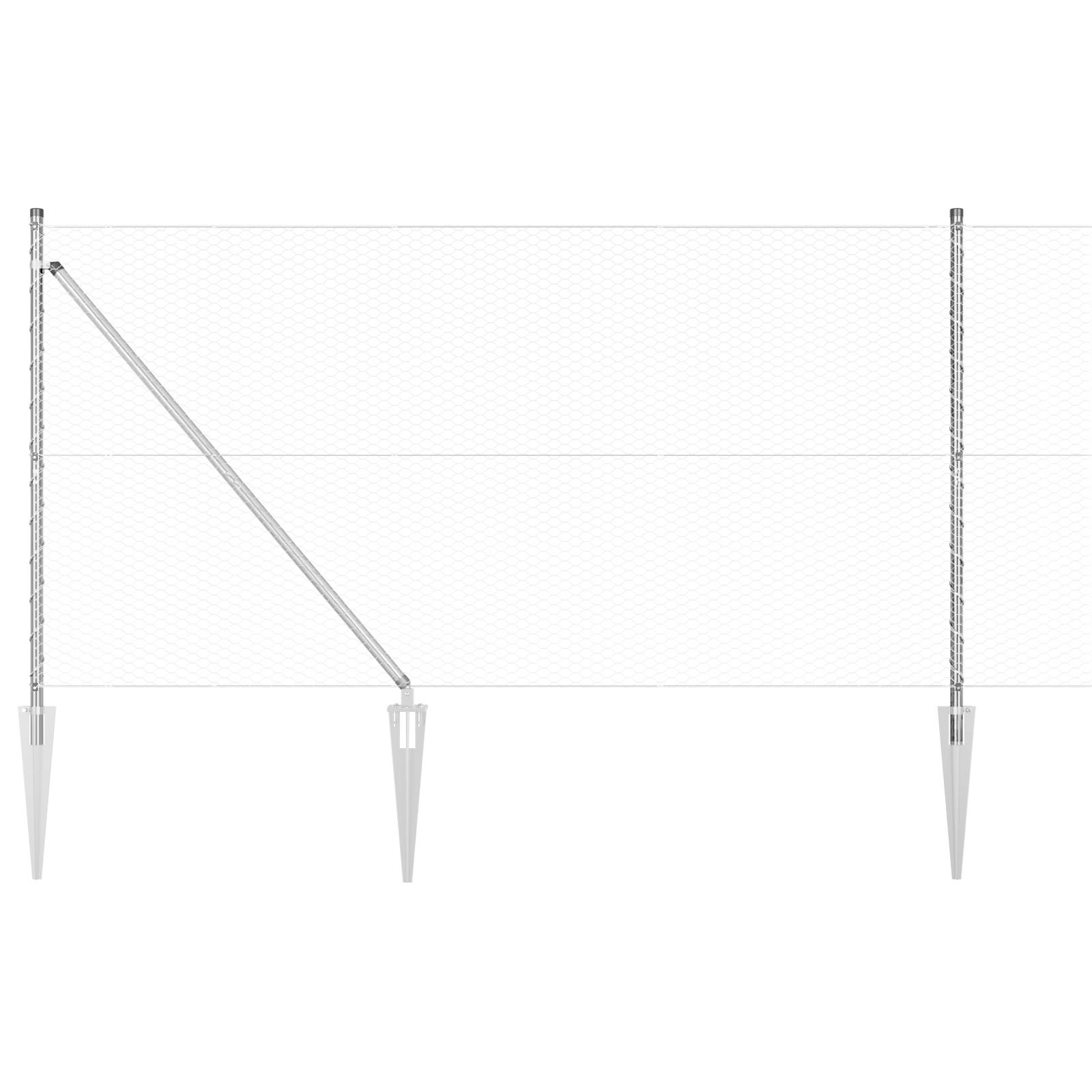 vidaXL Hexagon Zaun 1.4x100 m Verzinkter Stahl