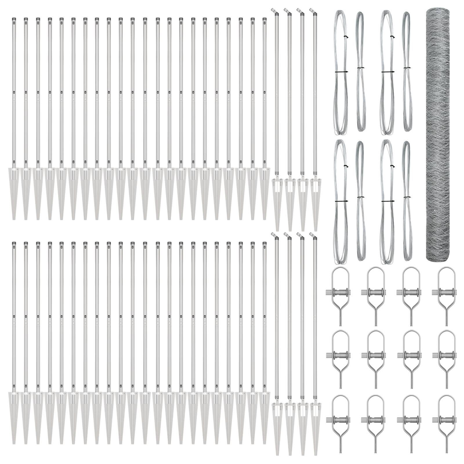 vidaXL Sechseckzaun 1,5x100 m Verzinkter Stahl