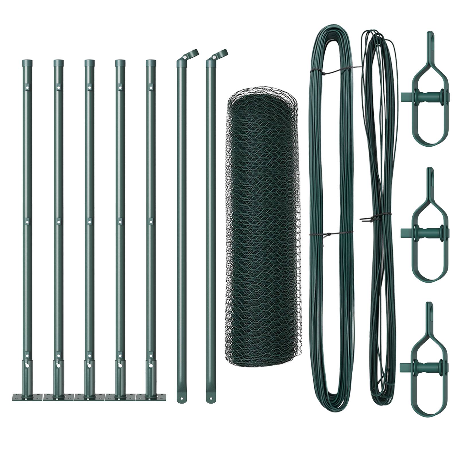 vidaXL Sechseckzaun Grün 0,5x10 m Stahl