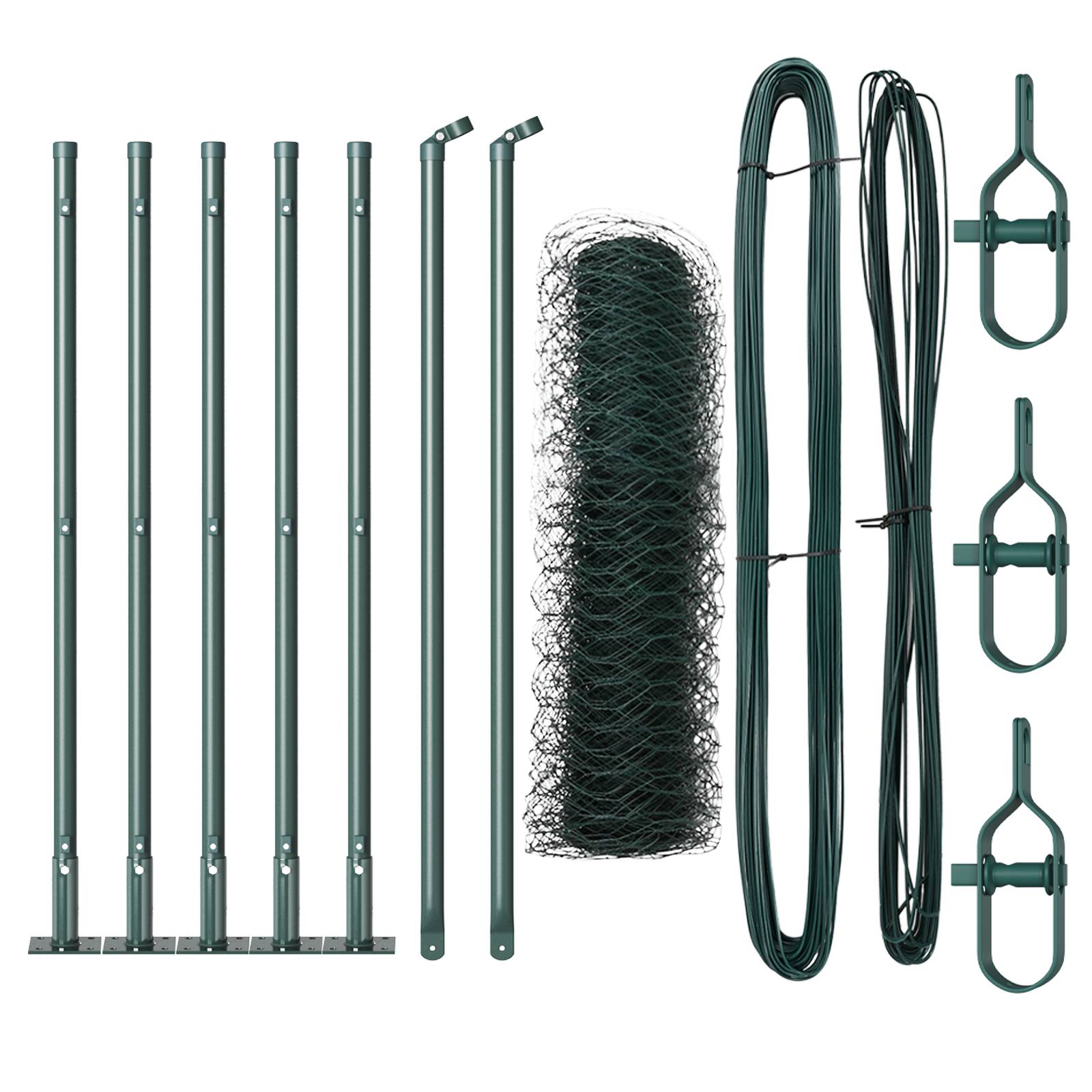 vidaXL Sechseckzaun Grün 0,4x10 m Stahl