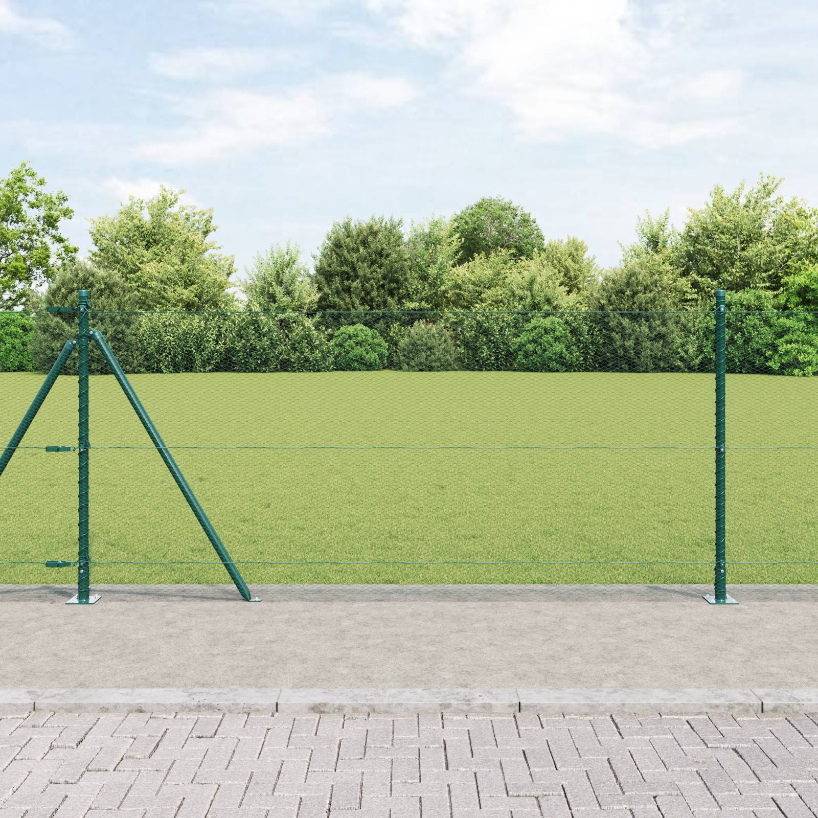 vidaXL Sechseckzaun Grün 1x100 m Stahl