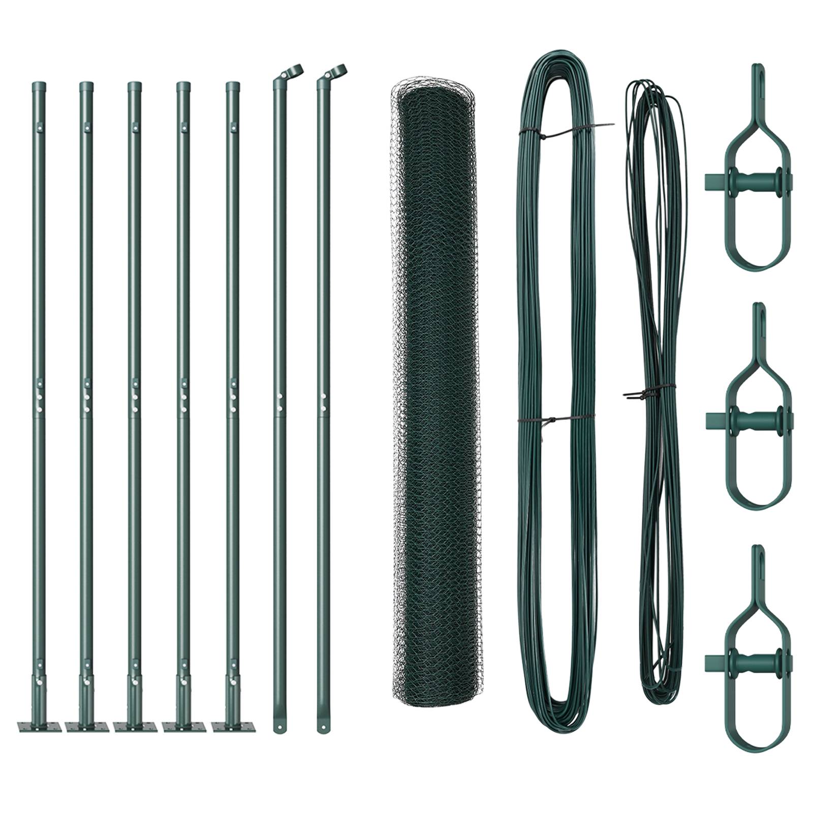 vidaXL Sechseckzaun Grün 1,2x10 m Stahl