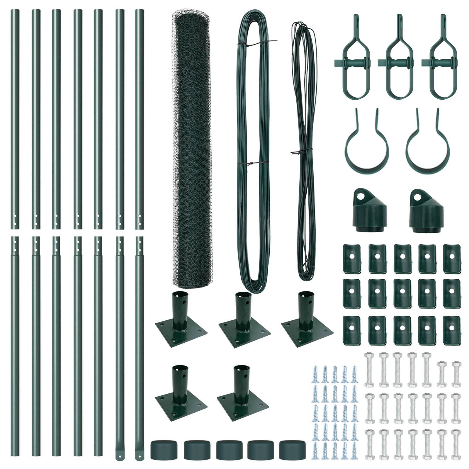 vidaXL Sechseckzaun Grün 1,2x10 m Stahl