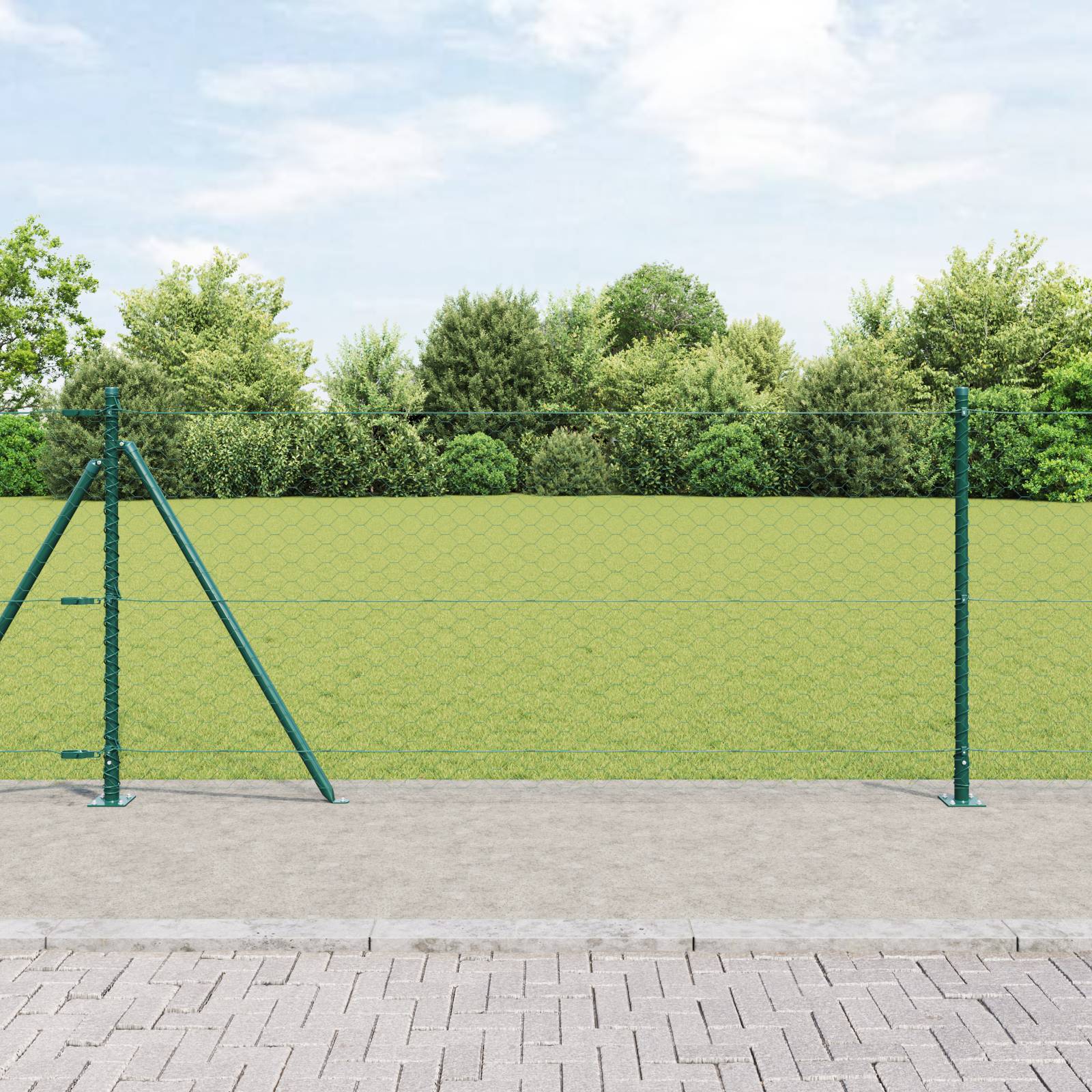 vidaXL Hexagon Zaun Grün 0.8x100 m Stahl