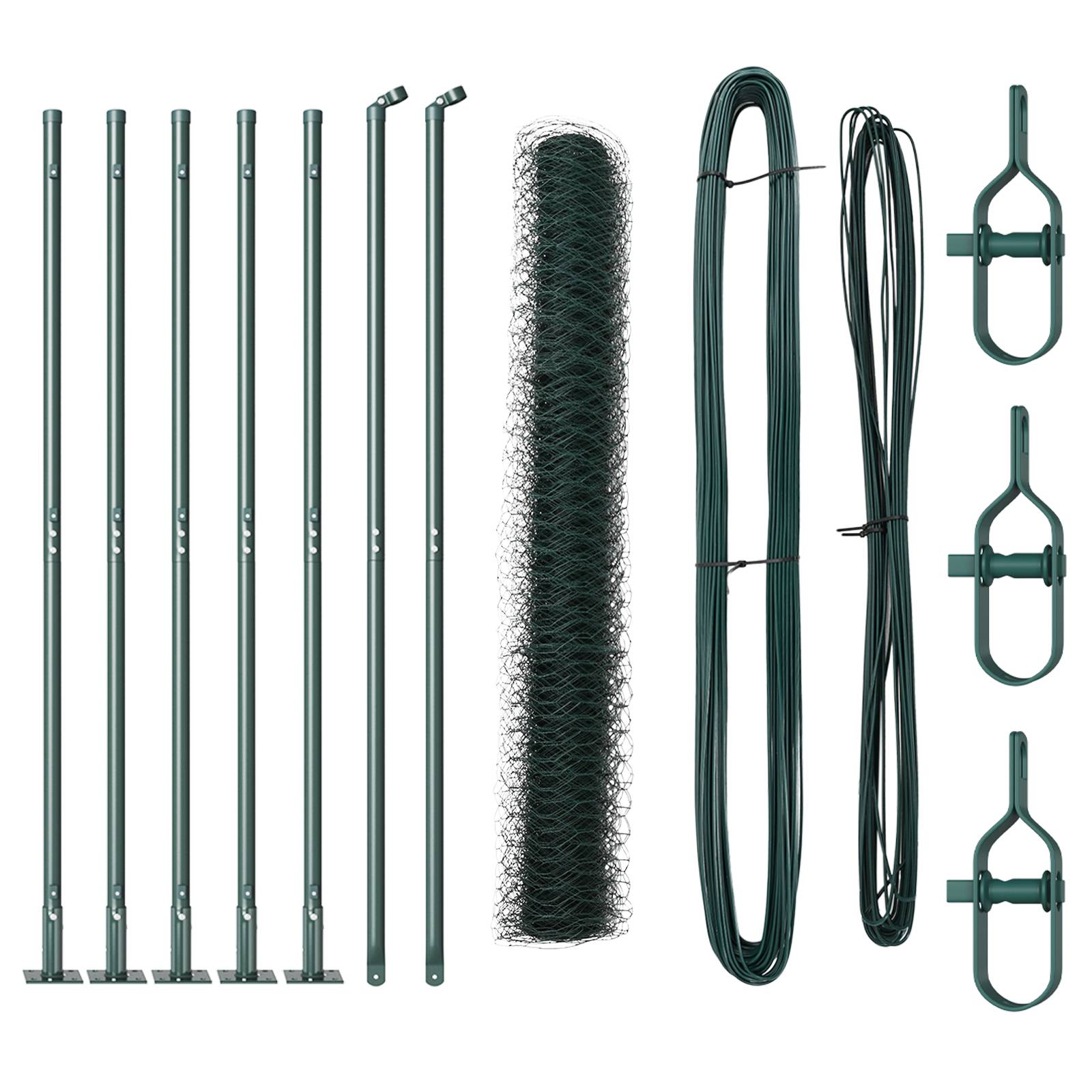 vidaXL Hexagon-Zaun Grün 0,8x10 m Stahl