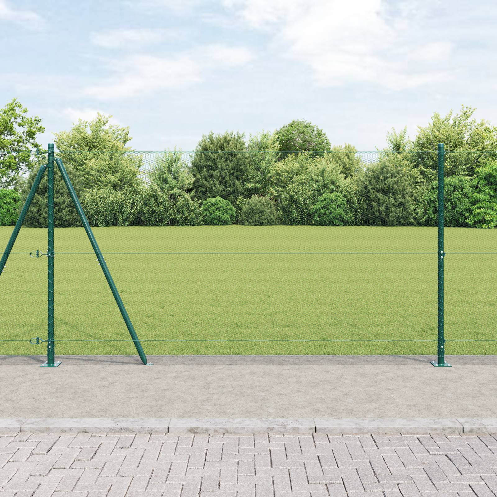 vidaXL Sechseckzaun Grün 1,2x50 m Stahl