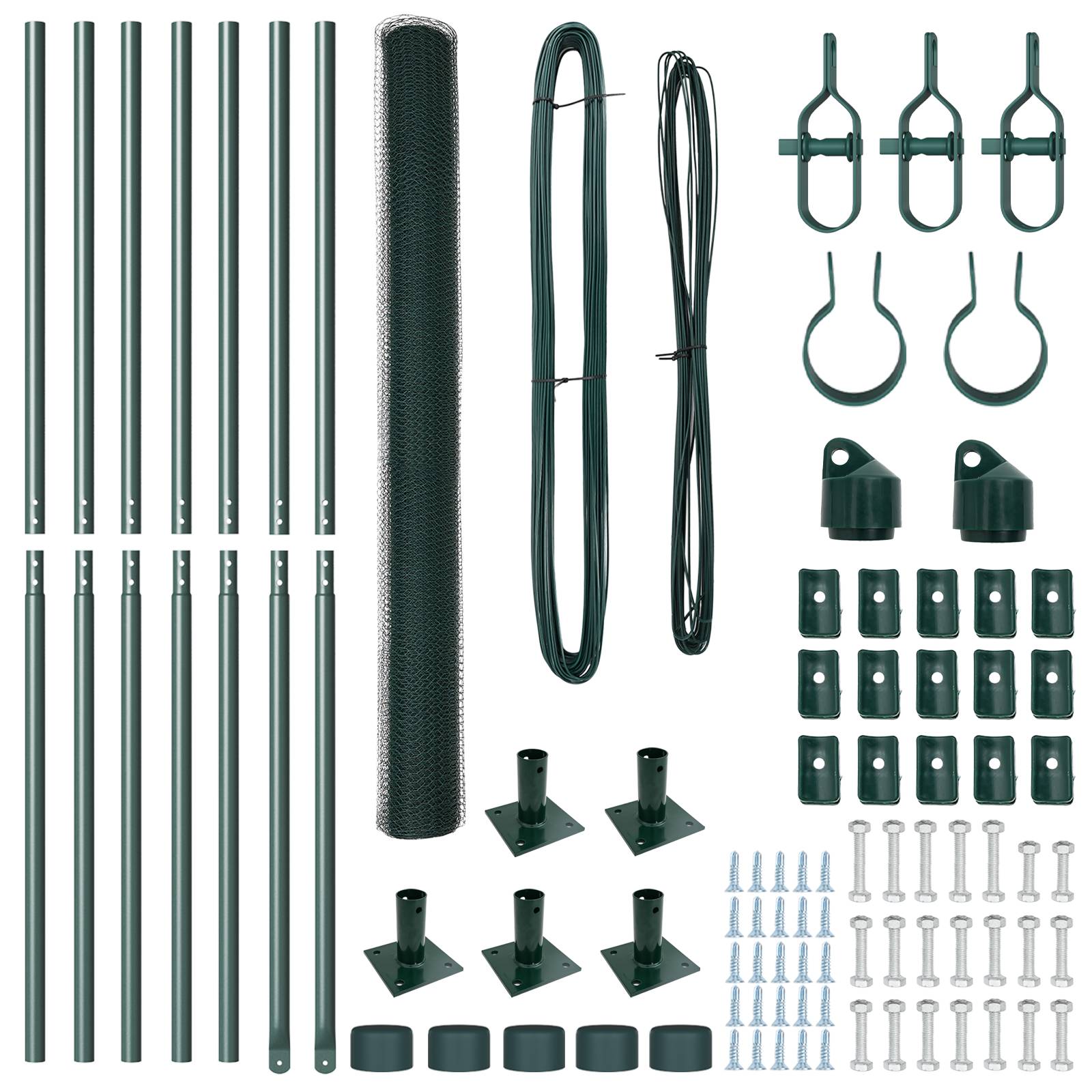 vidaXL Sechseckzaun Grün 1,6x10 m Stahl