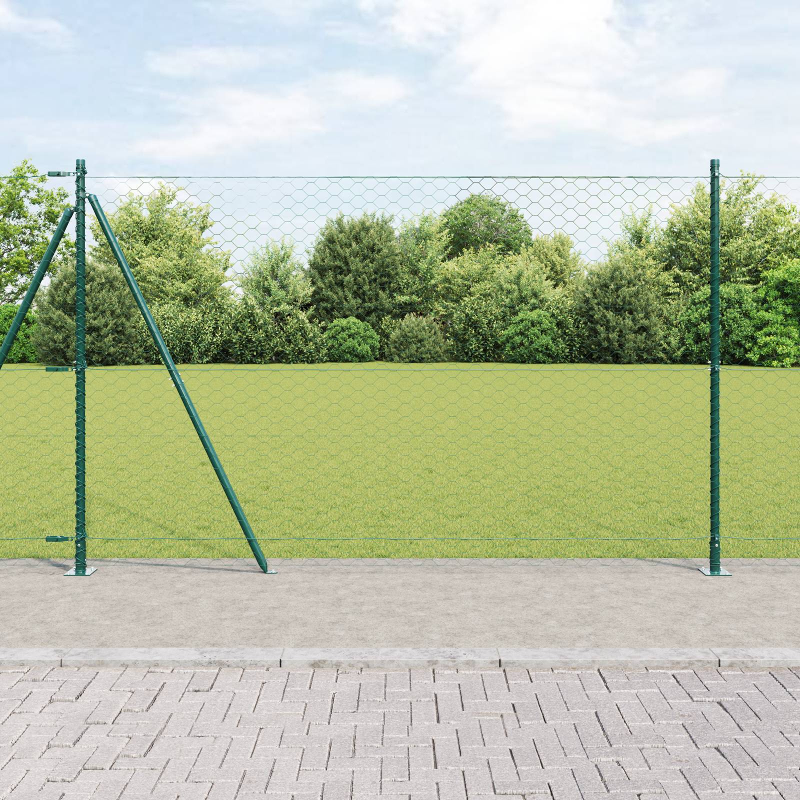vidaXL Sechseckzaun Grün 1,4x50 m Stahl