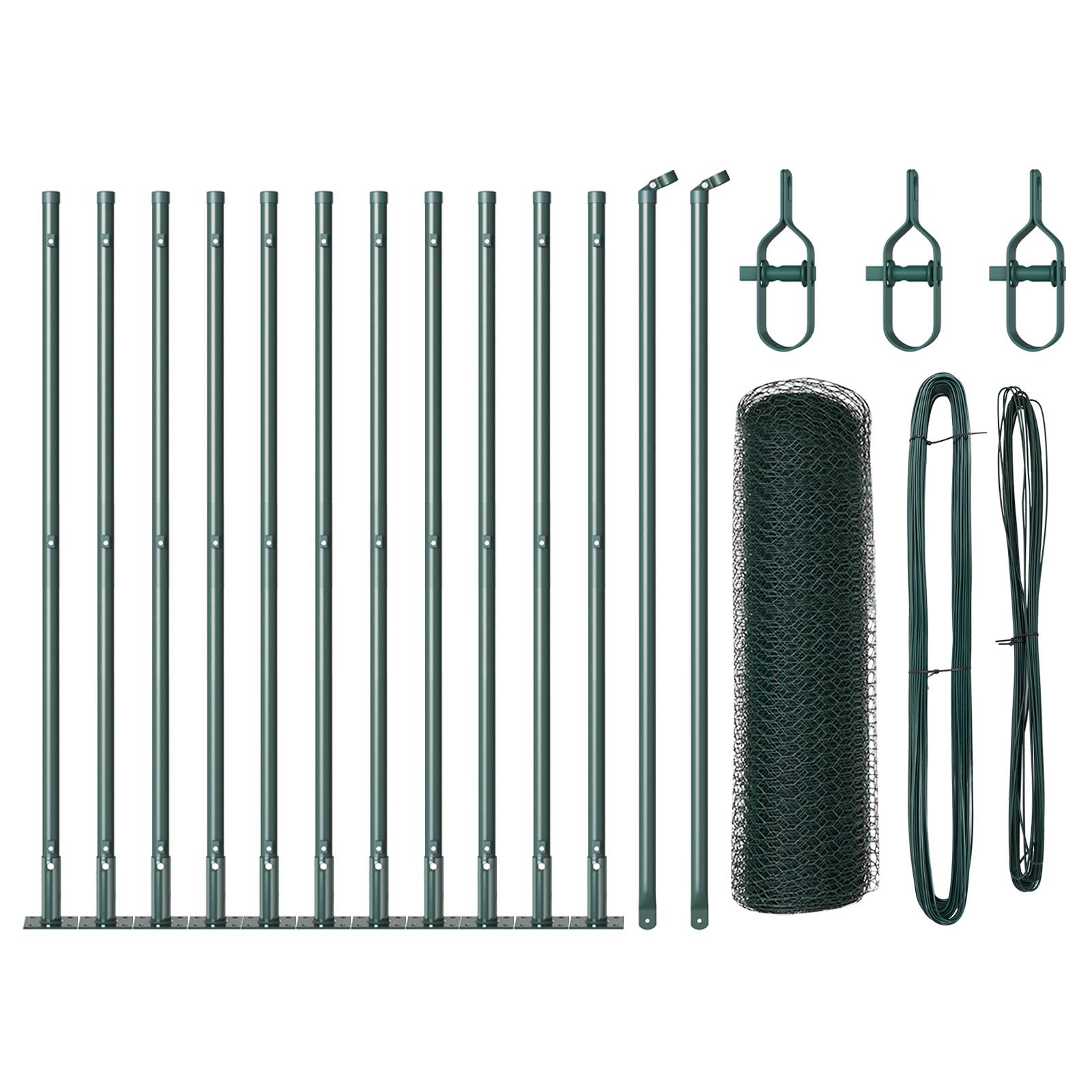 vidaXL Hexagonzaun Grün 0,4x25 m Stahl