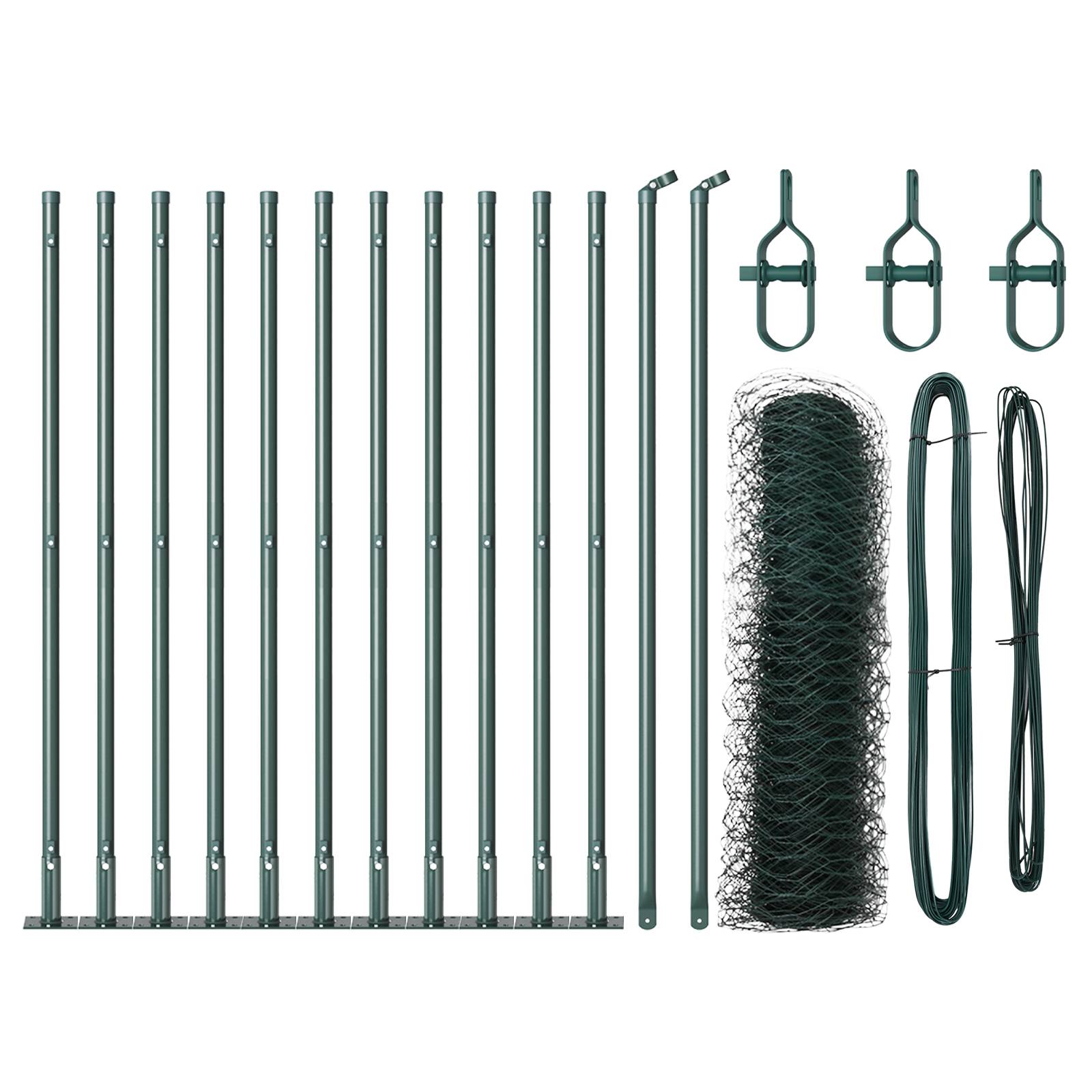 vidaXL Sechseckzaun Grün 0,4x25 m Stahl