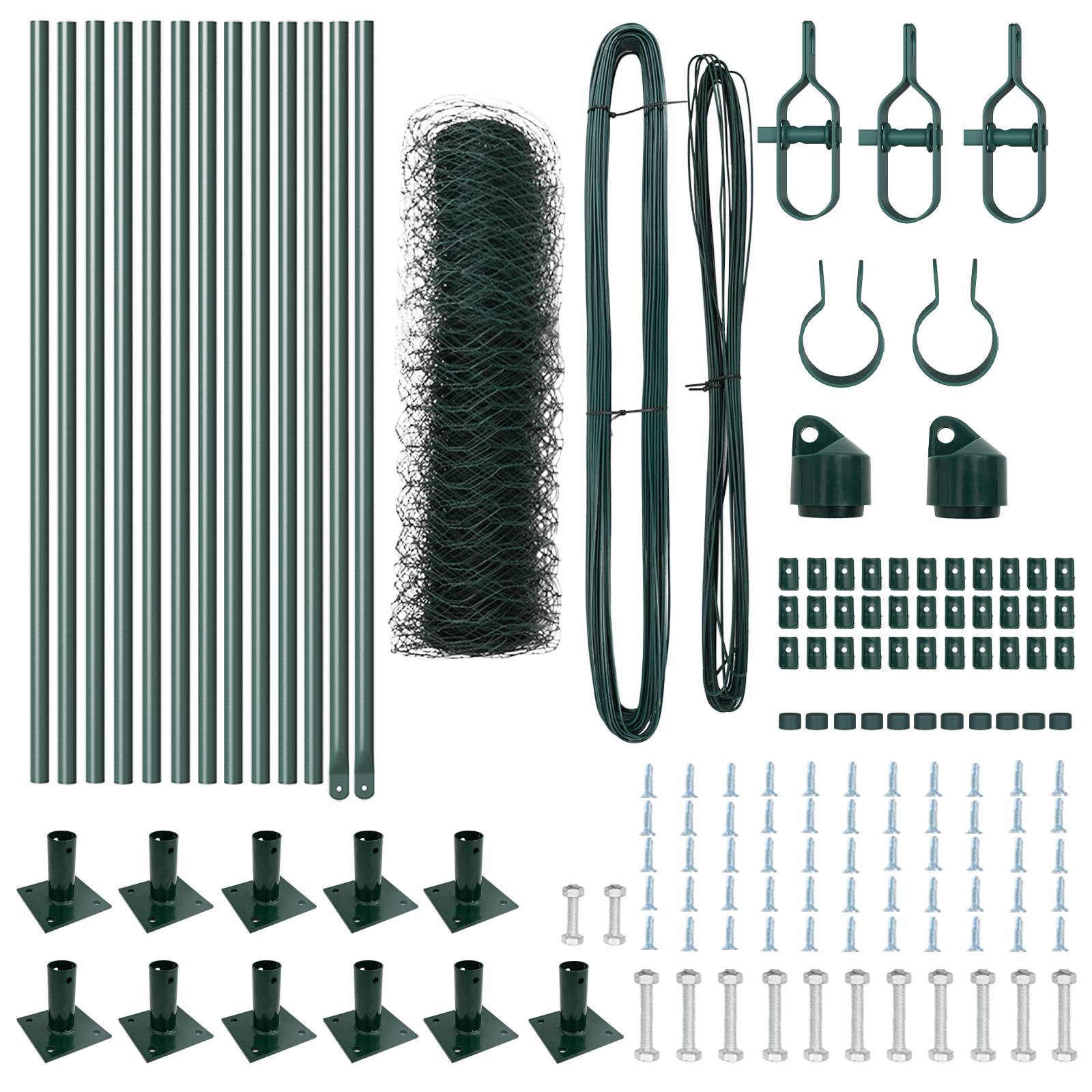 vidaXL Sechseckzaun Grün 0,4x25 m Stahl
