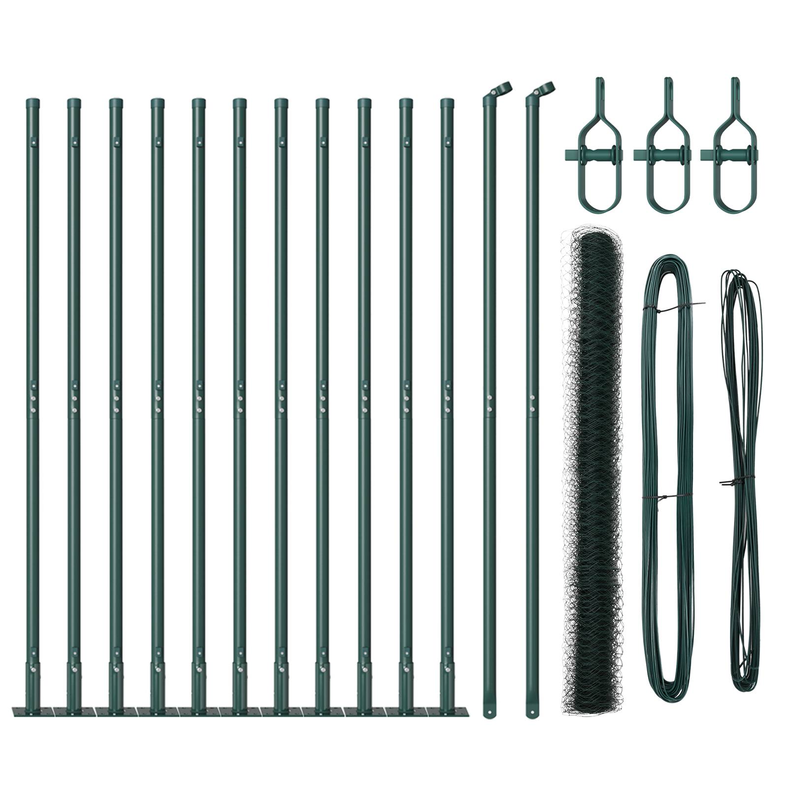 vidaXL Sechseckzaun Grün 1,6x25 m Stahl