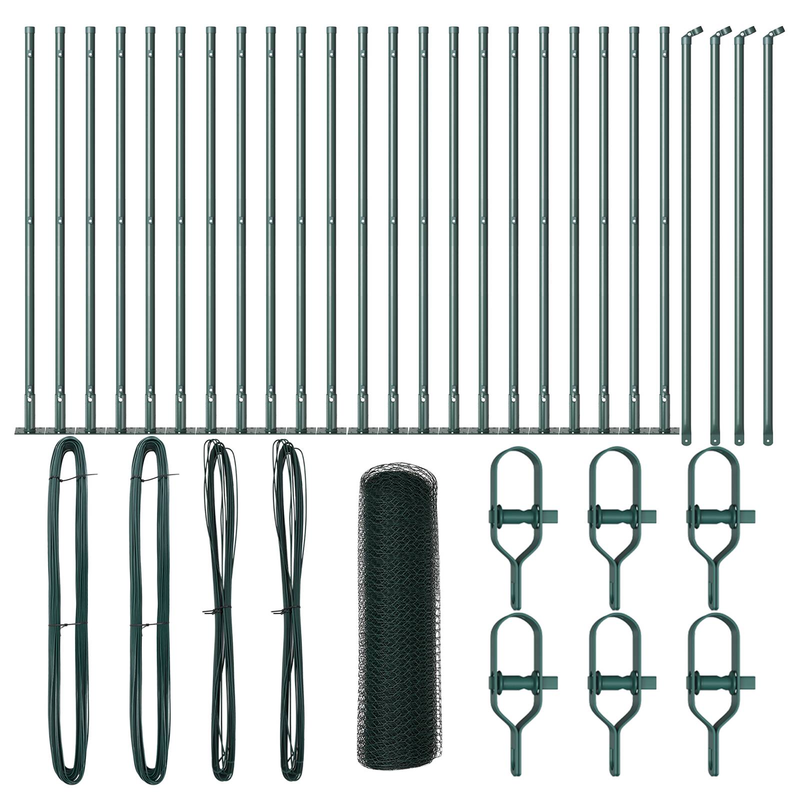 vidaXL Sechseckzaun Grün 0.4x50 m Stahl